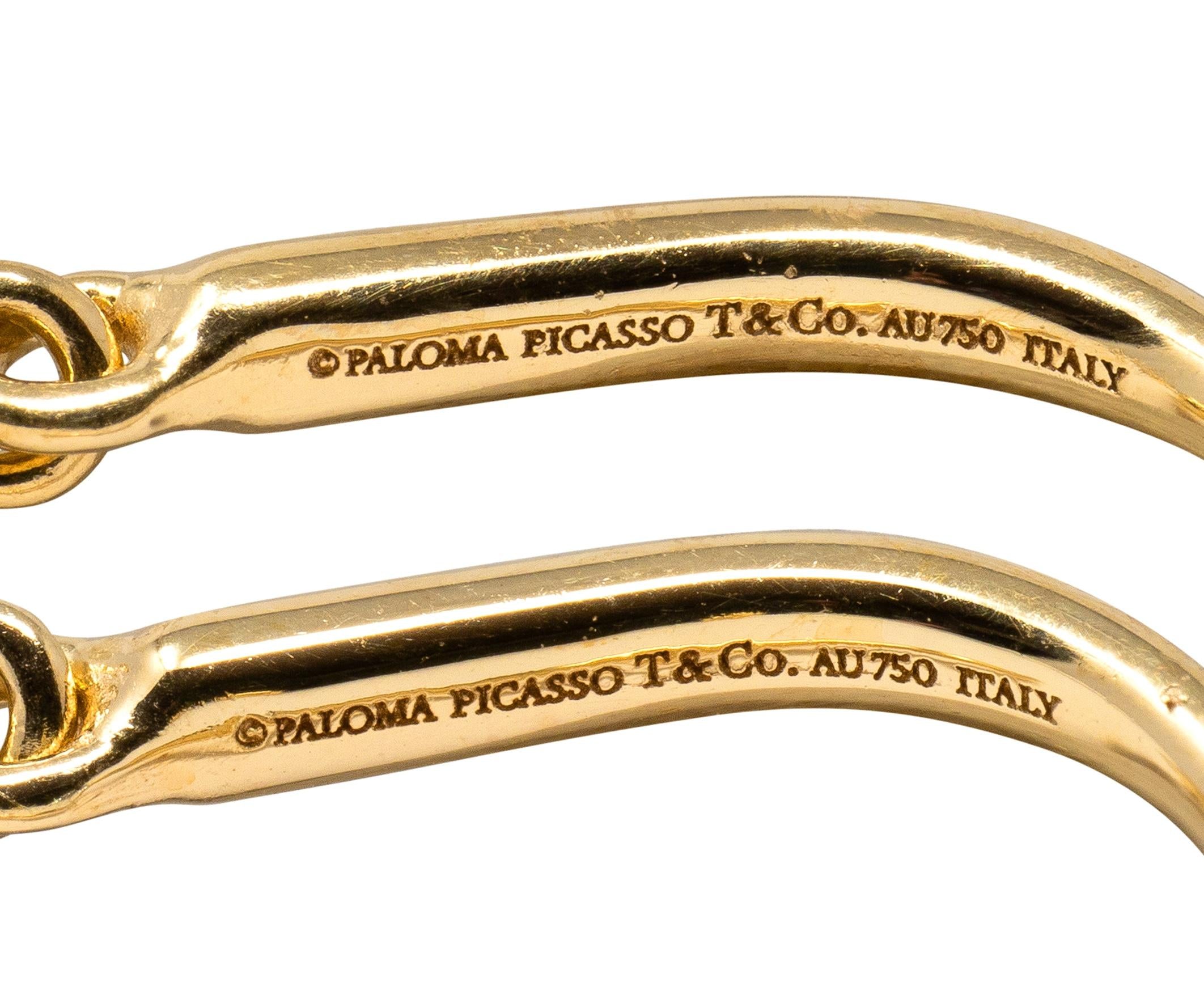 Tiffany & Co. Paloma Picasso 1990's 18 Karat Yellow Gold Spiral Drop Earrings