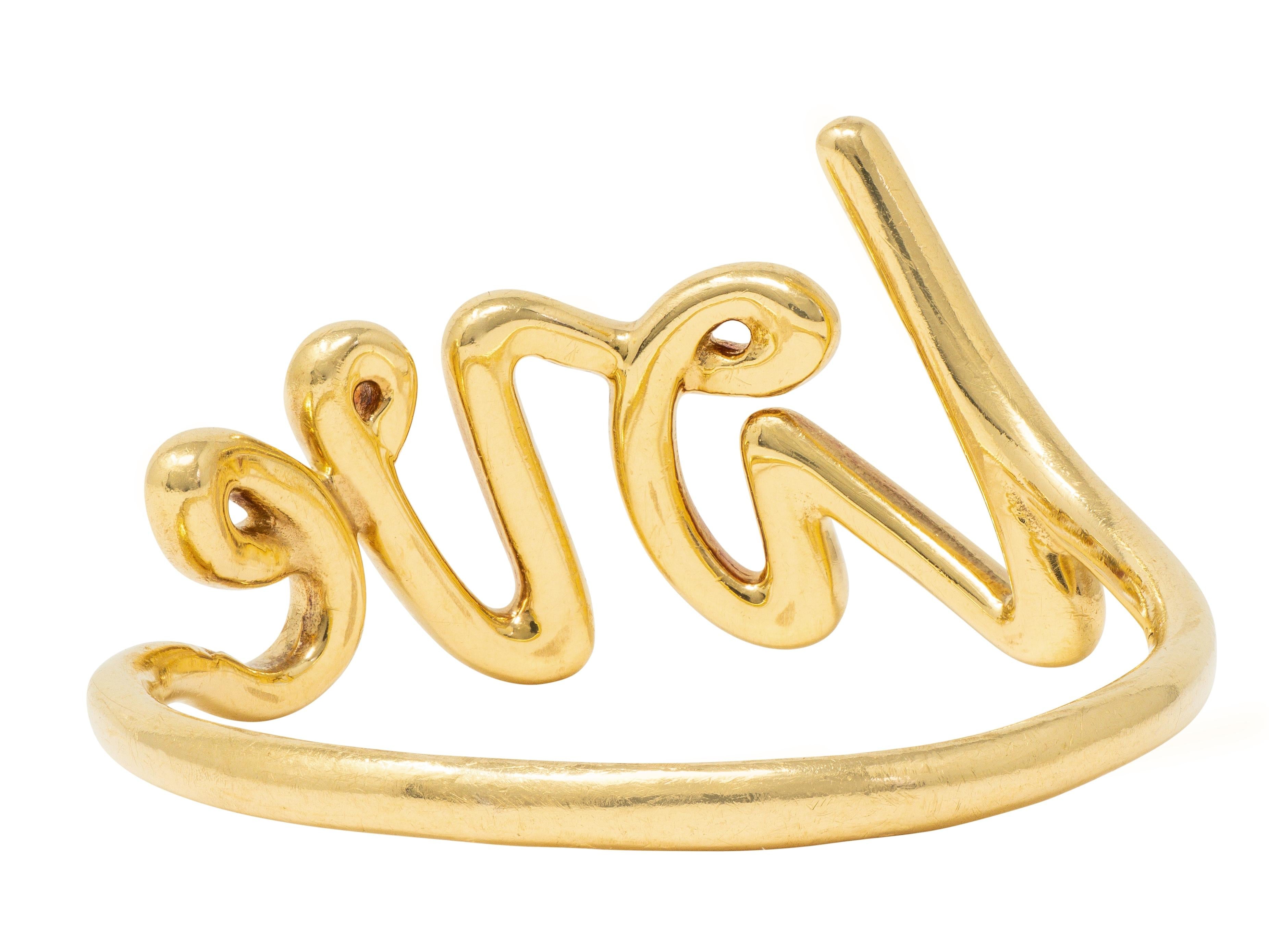 Tiffany & Co. Paloma Picasso Contemporary 18 Karat Yellow Gold Love Band Ring