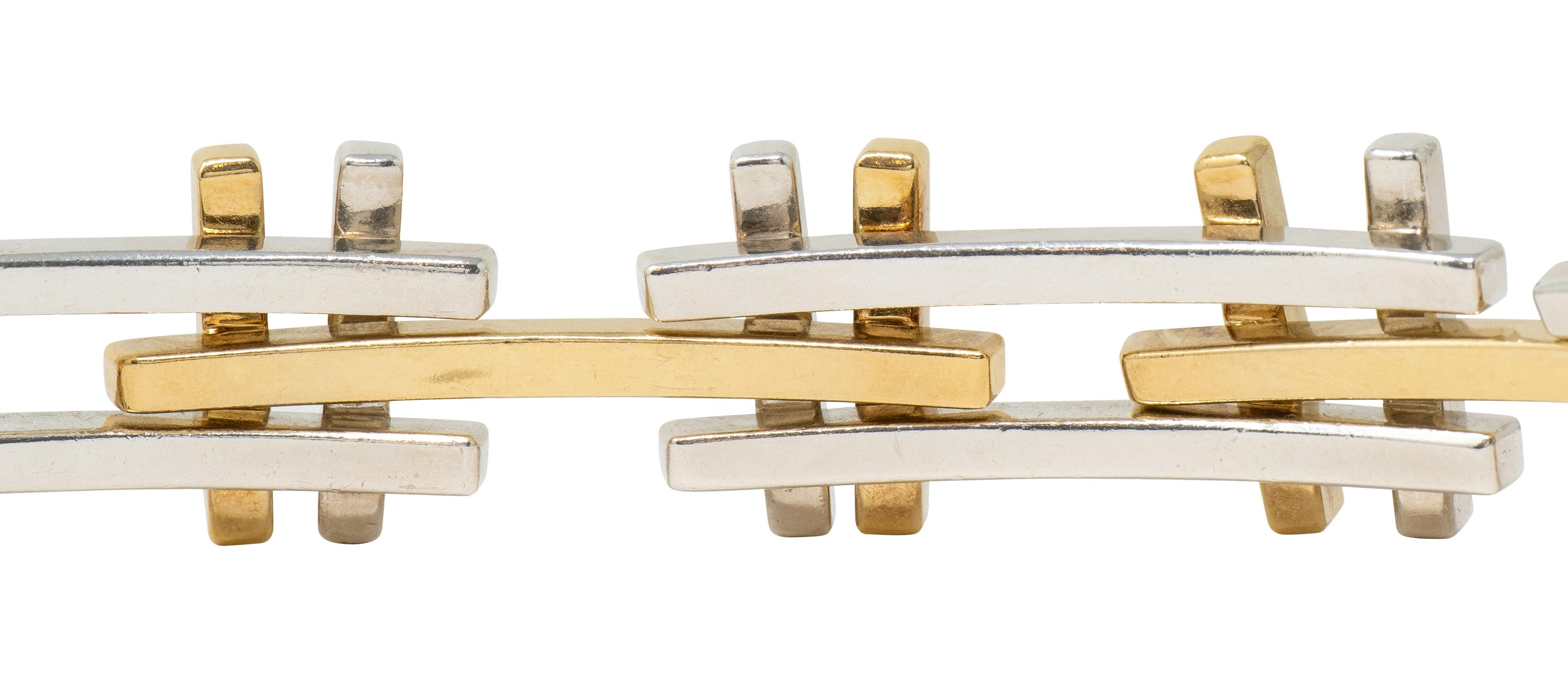 Tiffany & Co. Frank Gehry 2006 18K Gold Sterling Silver Axis Link Bracelet