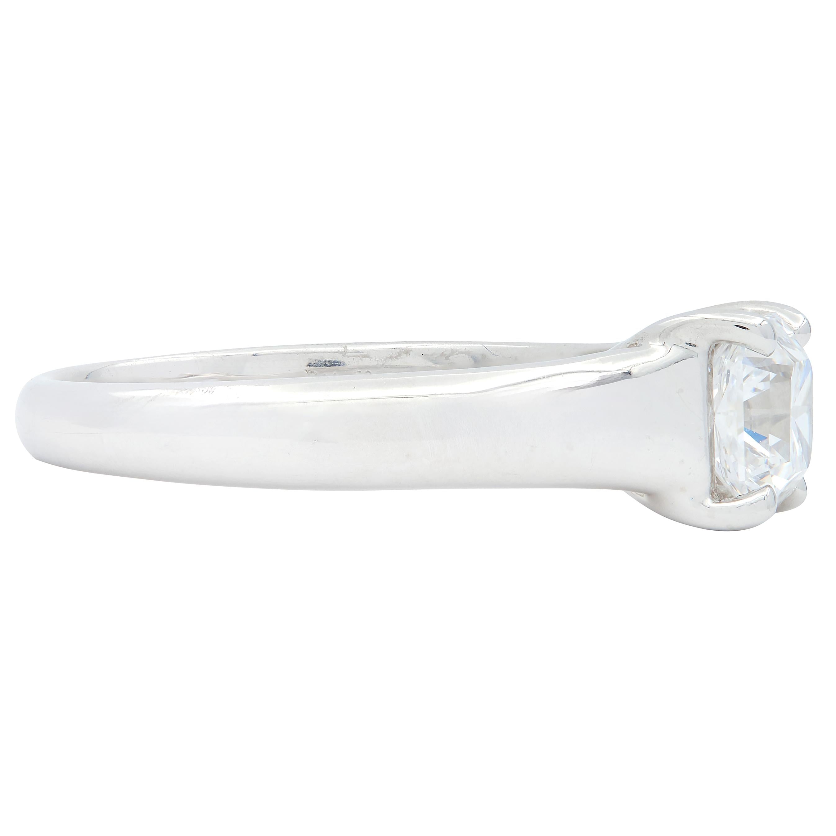 1999 Tiffany & Co. Lucida 1.12 CTW Diamond Platinum Vintage Engagement Ring