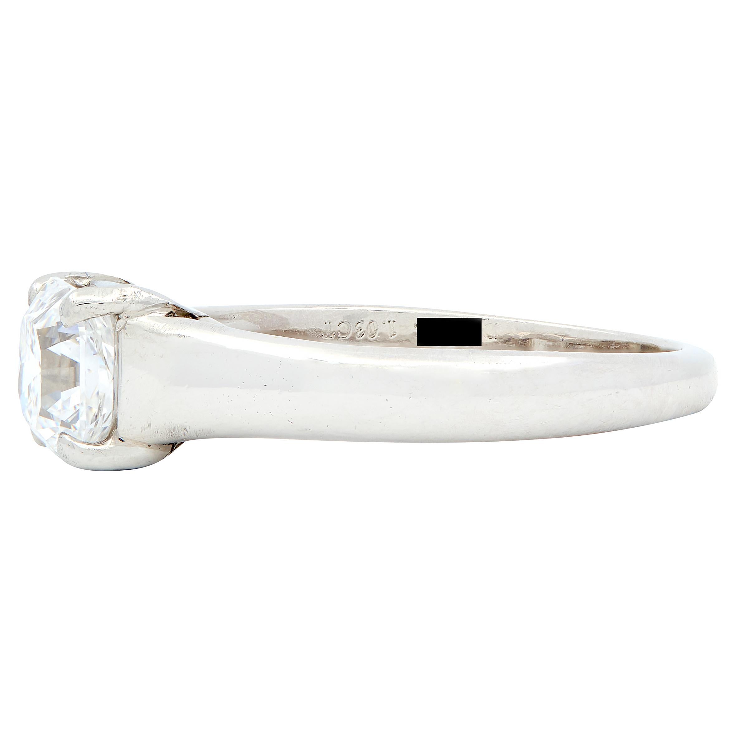 Tiffany & Co. 1.03 CTW Lucida Diamond Platinum Vintage Engagement Ring GIA