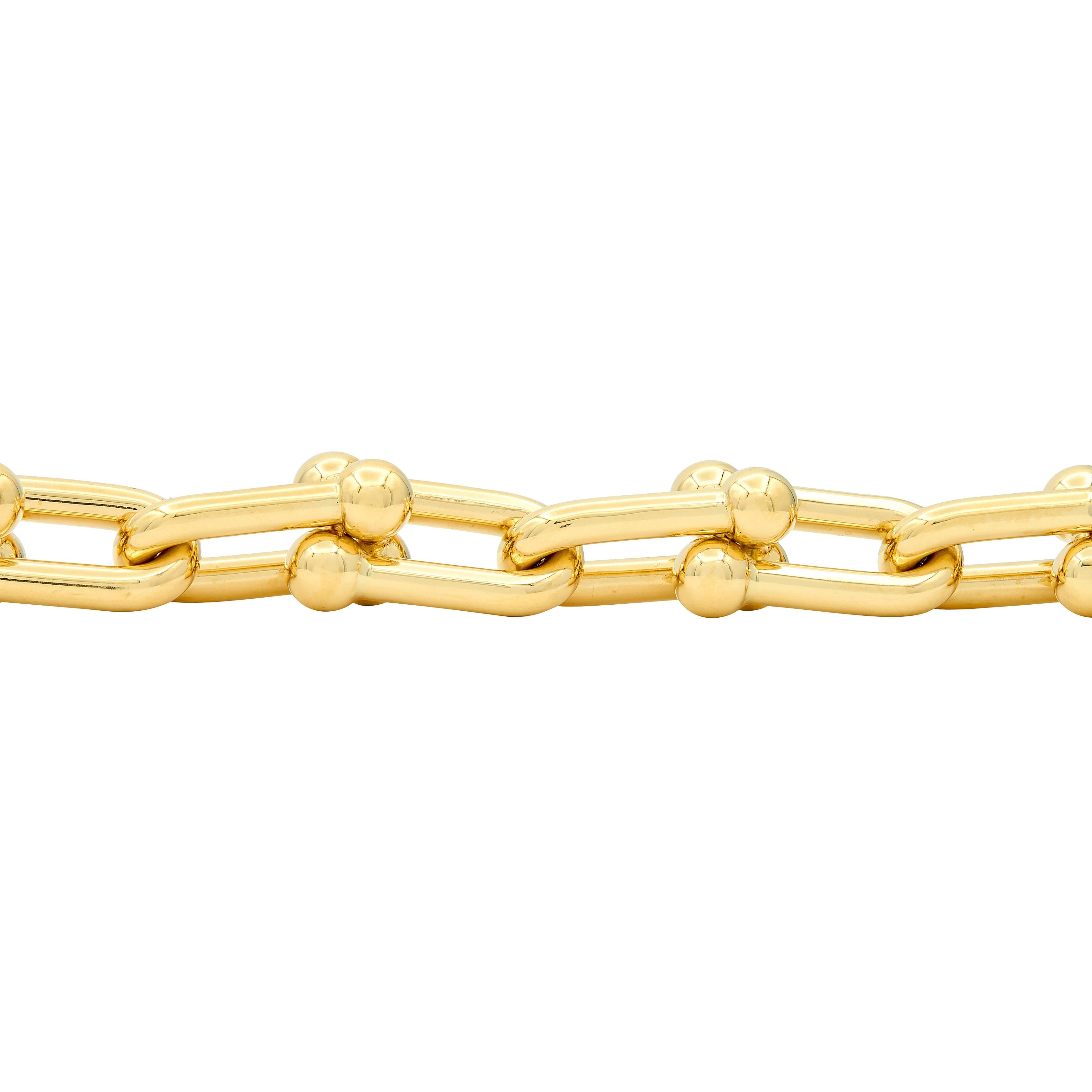 Tiffany & Co. 18 Karat Yellow Gold Small Hardware Link Bracelet
