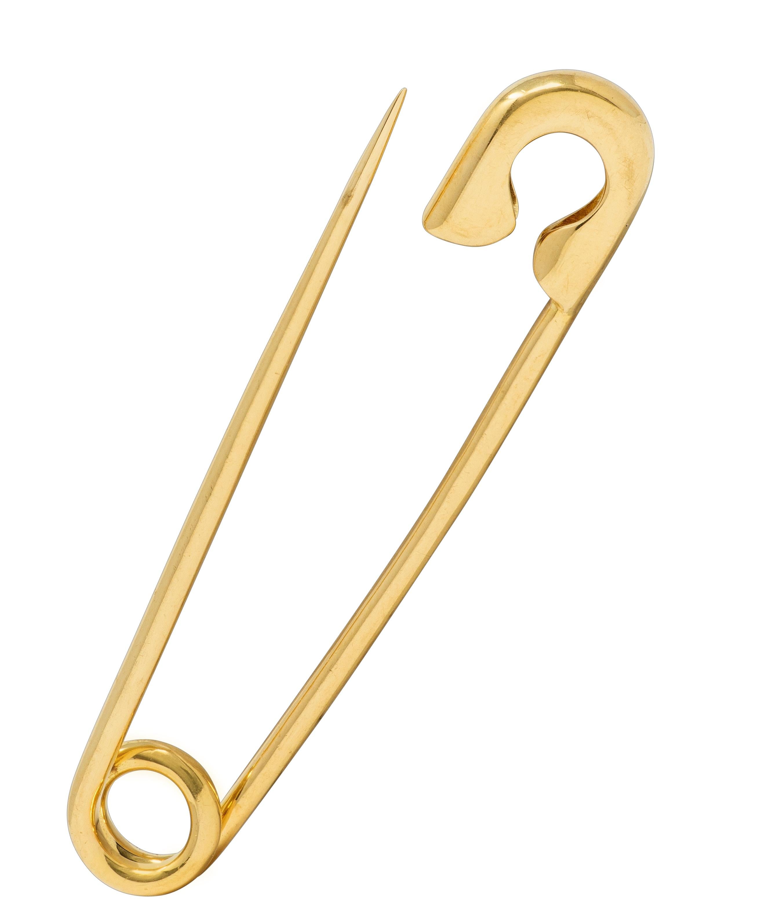 Bulgari 1970's 18 Karat Yellow Gold Vintage Safety Pin Brooch