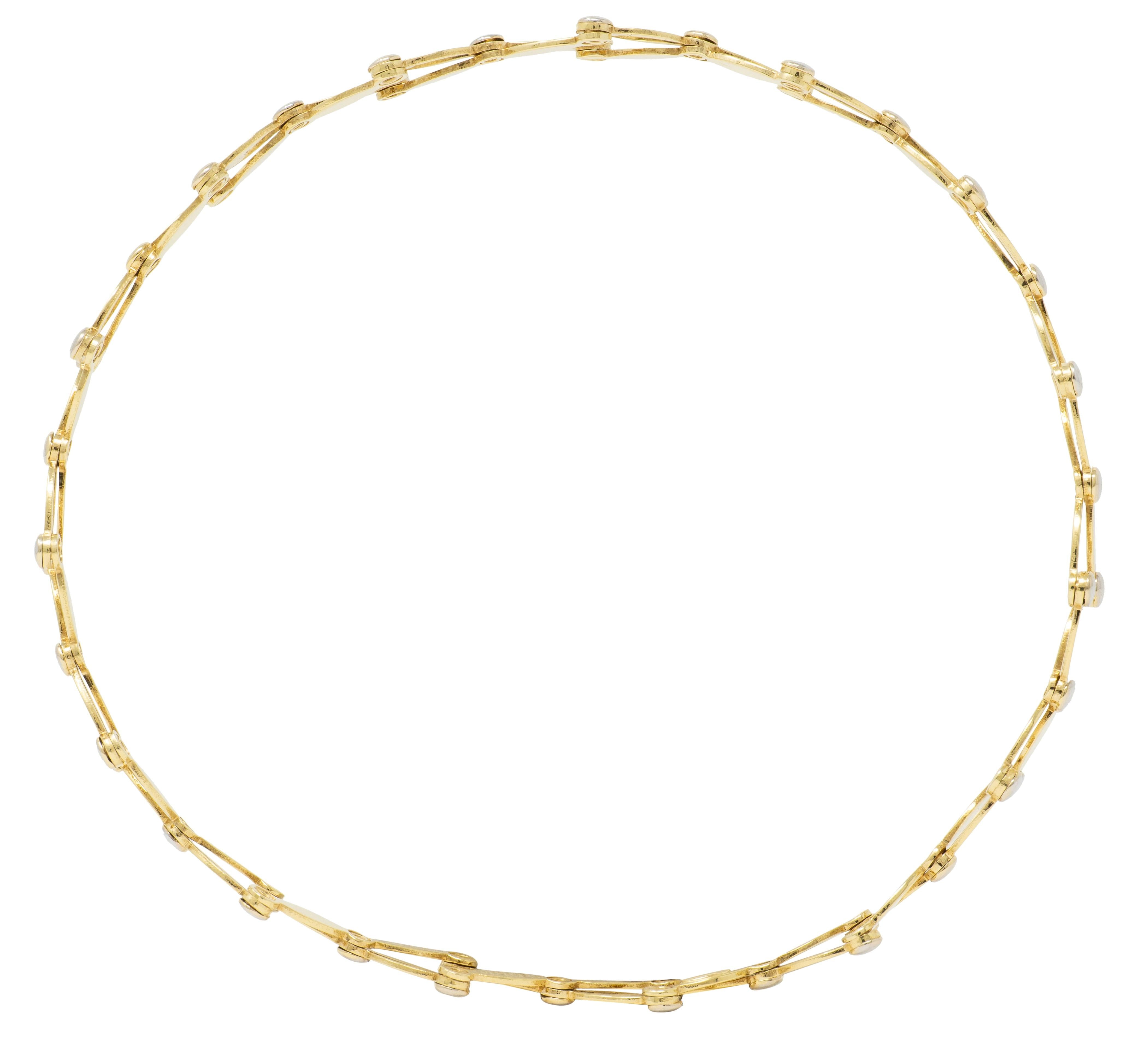 2000's 18 Karat Two-Tone Yellow Gold Expanding Universal Bracelet Ring