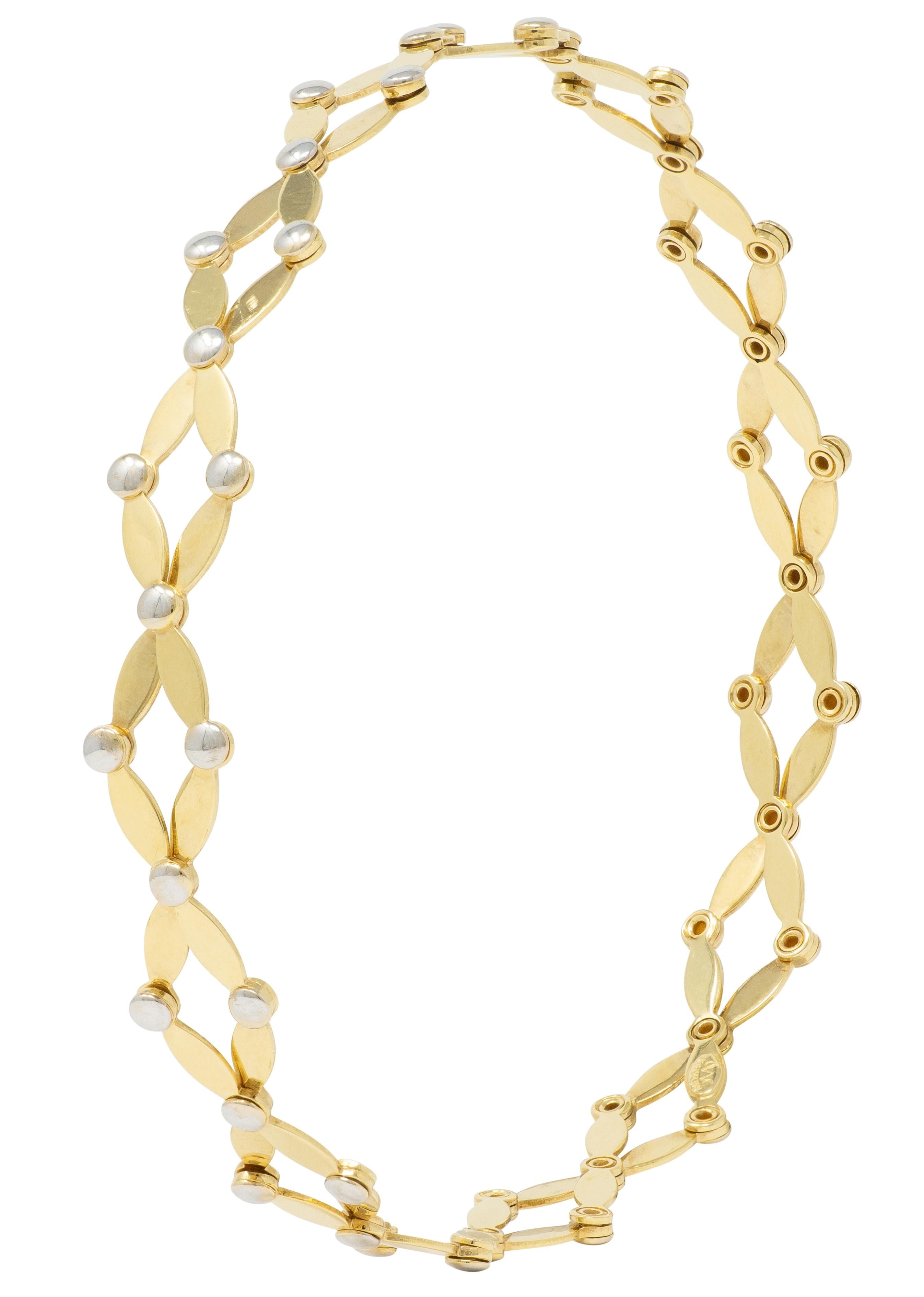 2000's 18 Karat Two-Tone Yellow Gold Expanding Universal Bracelet Ring