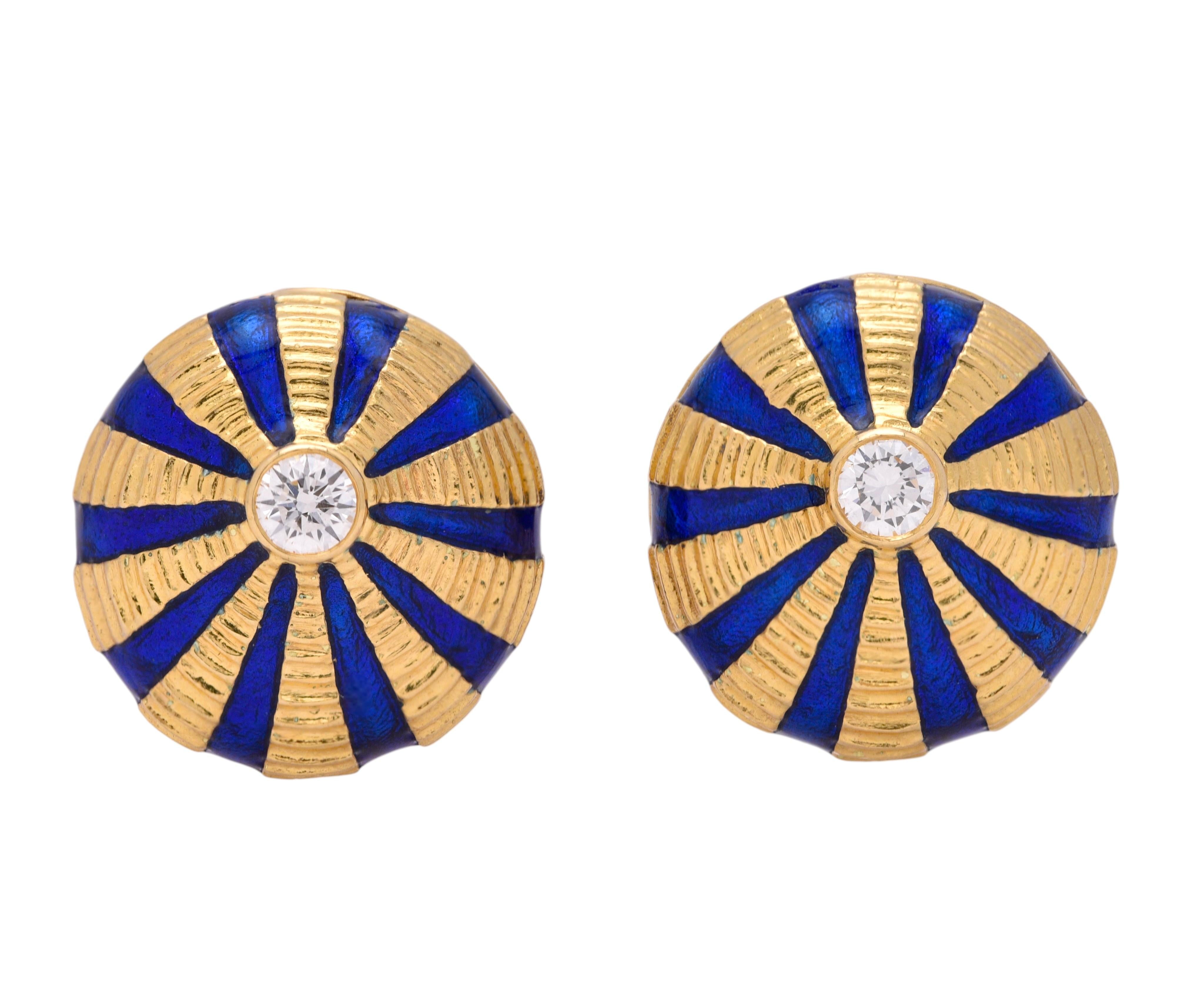 Tiffany & Co. Schlumberger Diamond 18K Gold Vintage Taj Mahal Ear-Clip Earrings