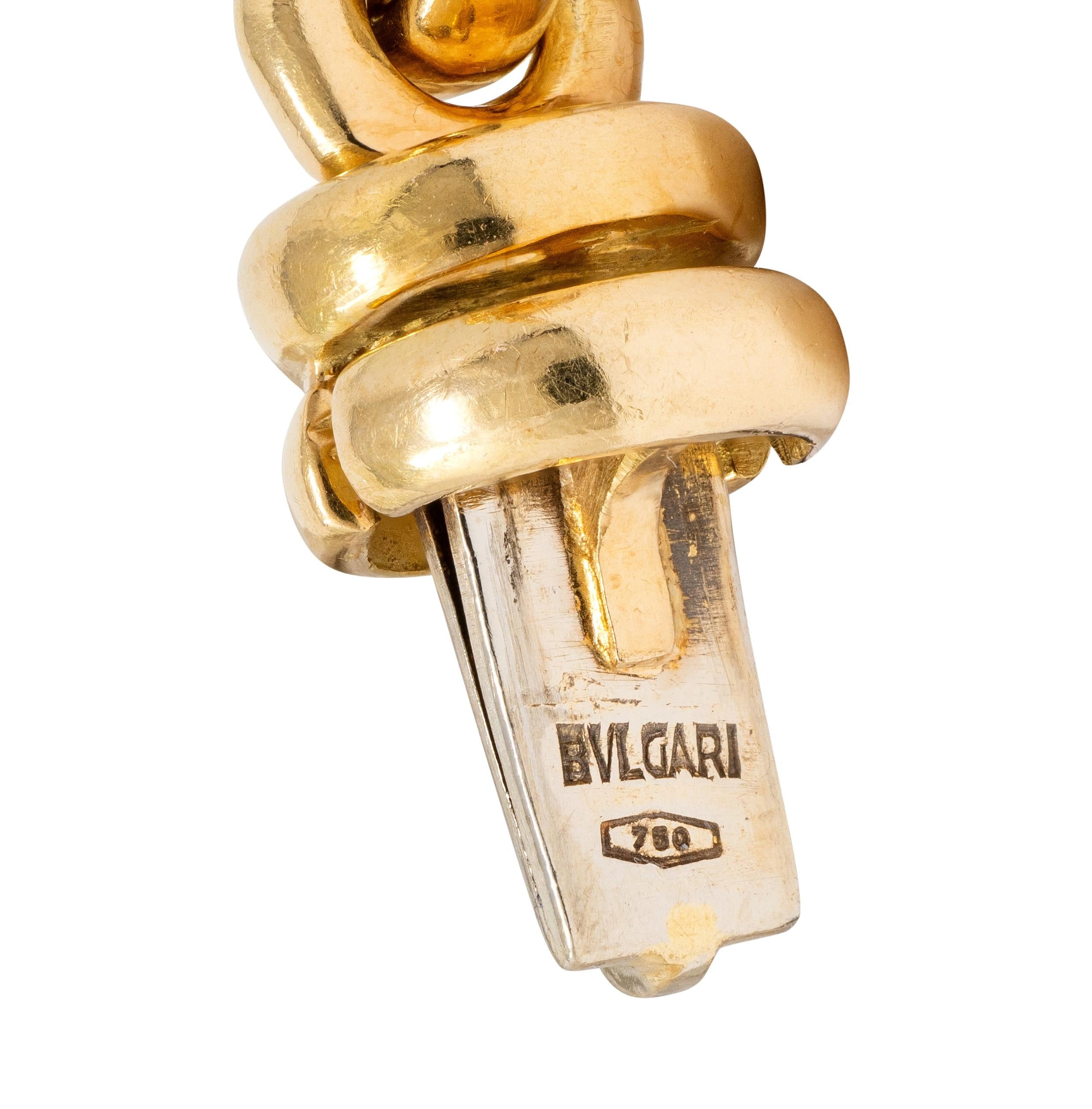Bulgari 1980's Multi-Gem 18K YG 18K Gold Vintage Three Stone Station Necklace