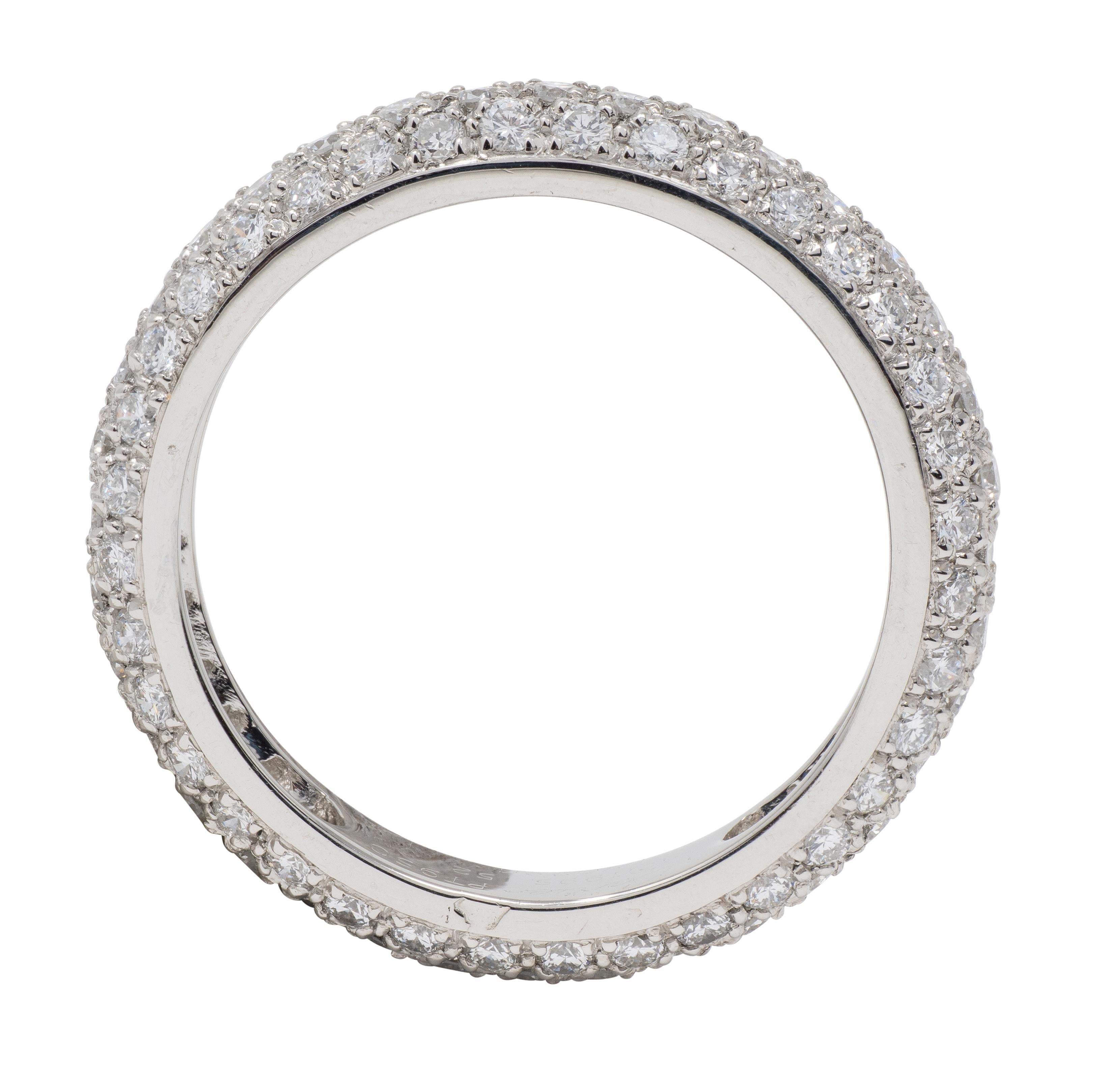 Cartier 1995 Diamond Platinum Vintage Pavé Eternity Band Ring