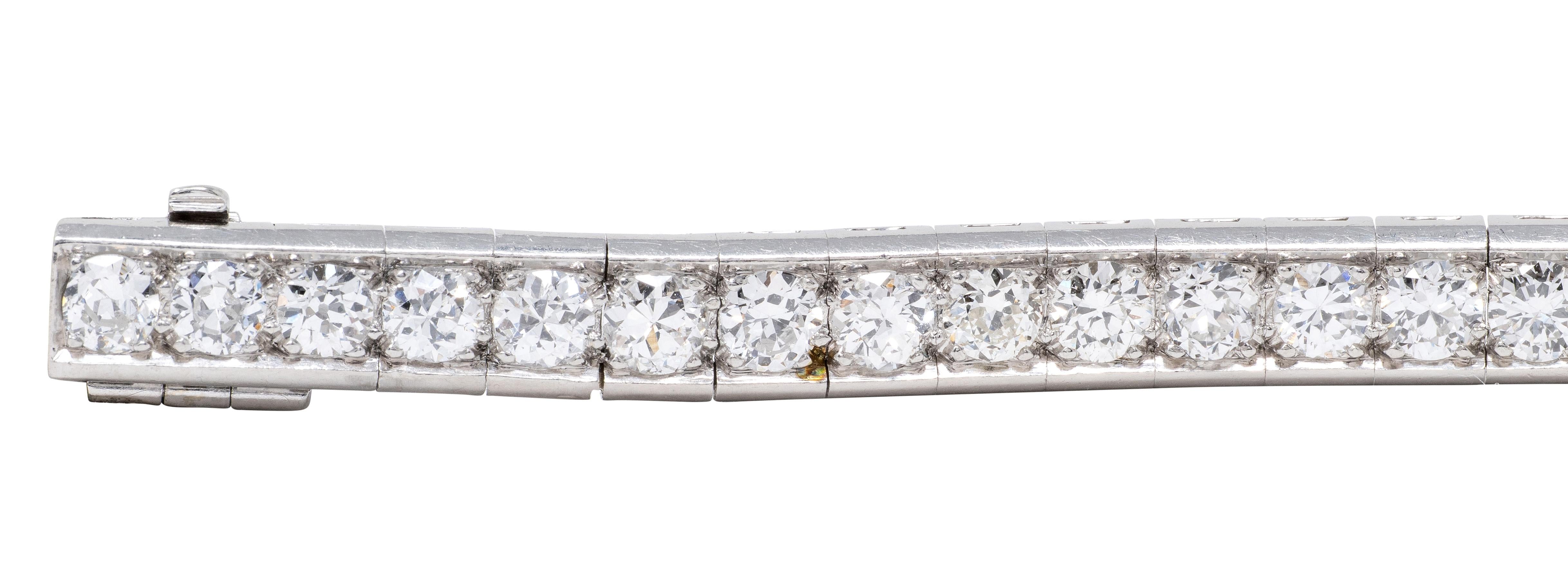 1950's Old European Cut Diamond Platinum Vintage Line Bracelet