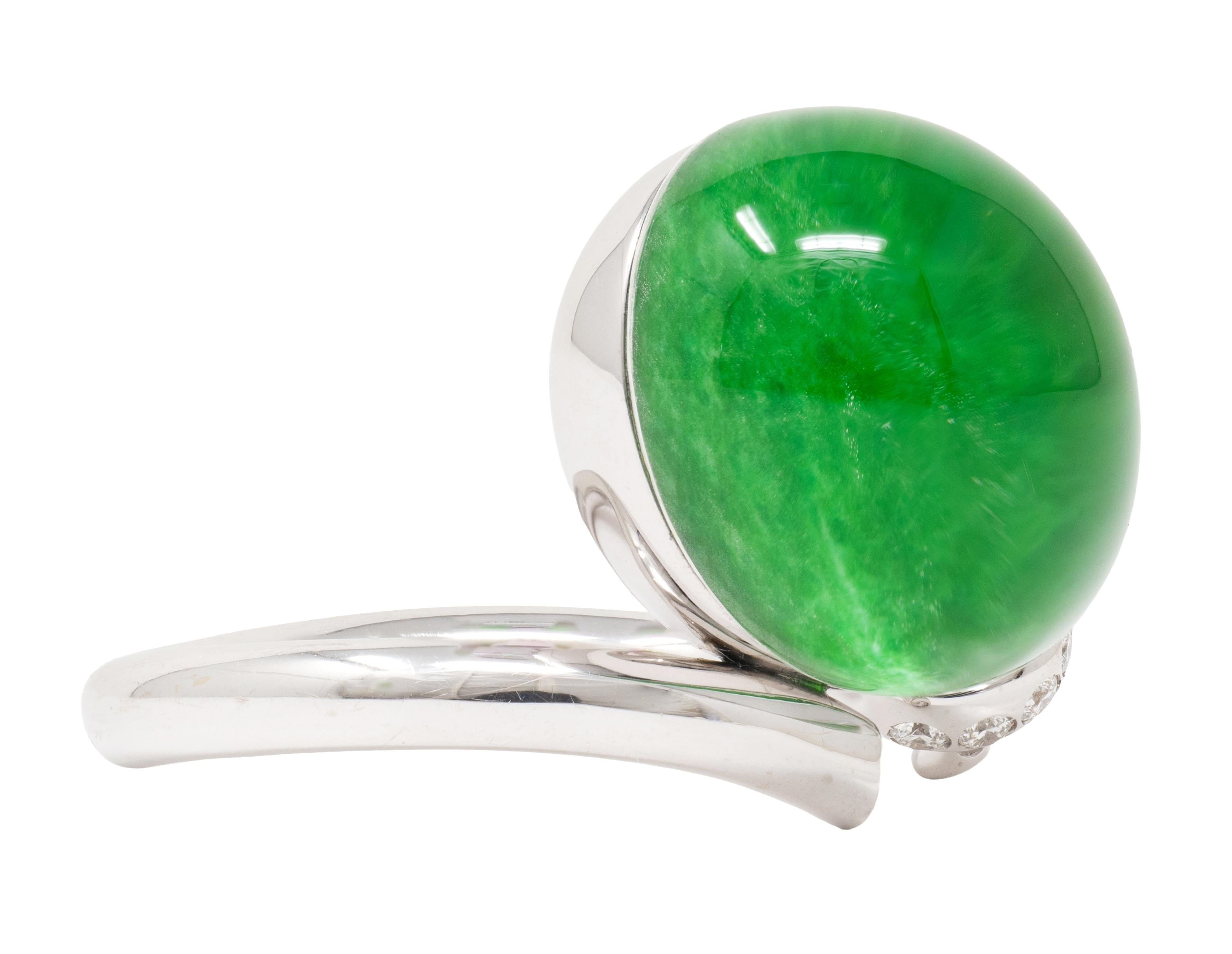 Vhernier Jade Quartz Diamond 18K Gold Contemporary Palloncino Balloon Ring