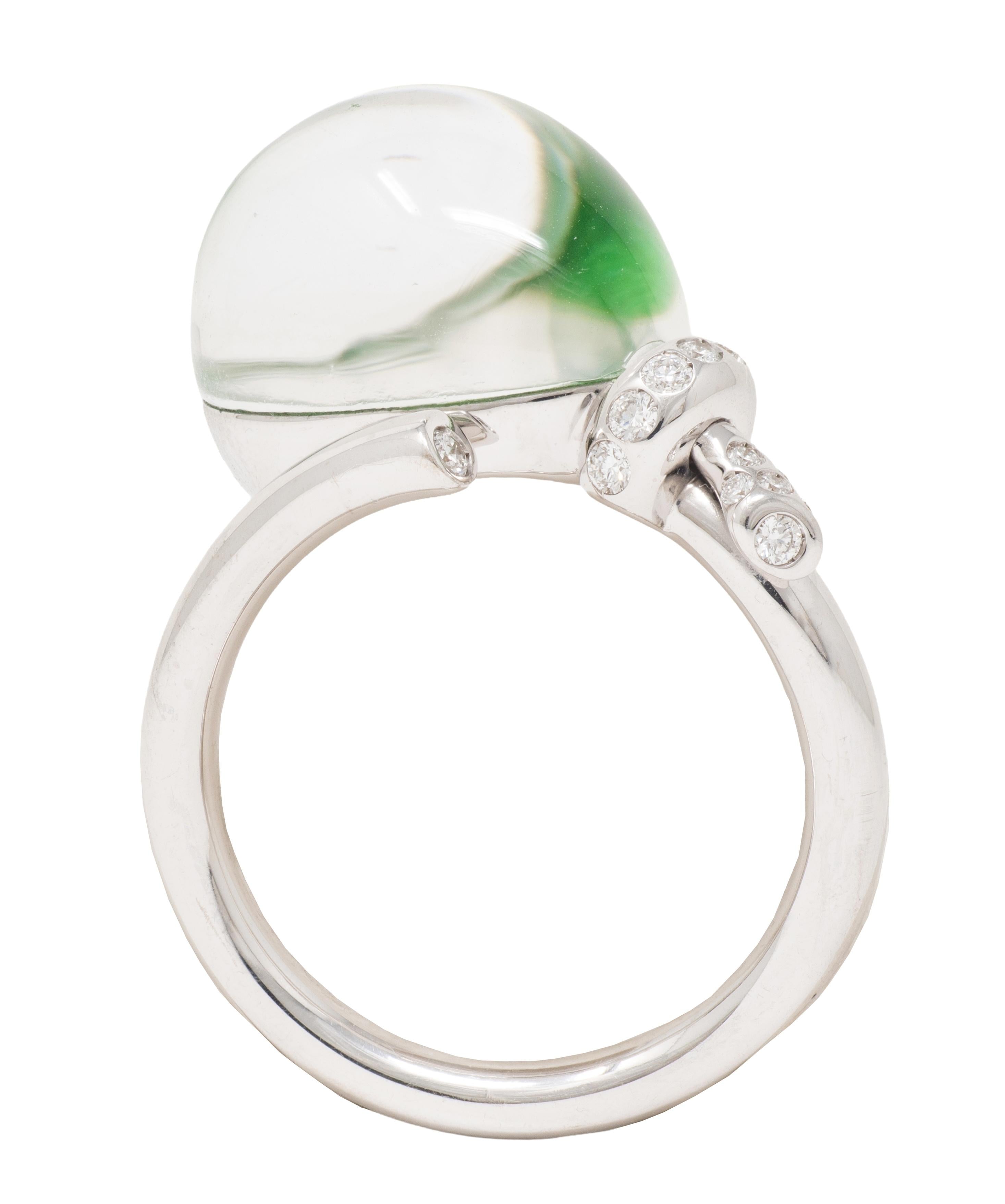 Vhernier Jade Quartz Diamond 18K Gold Contemporary Palloncino Balloon Ring