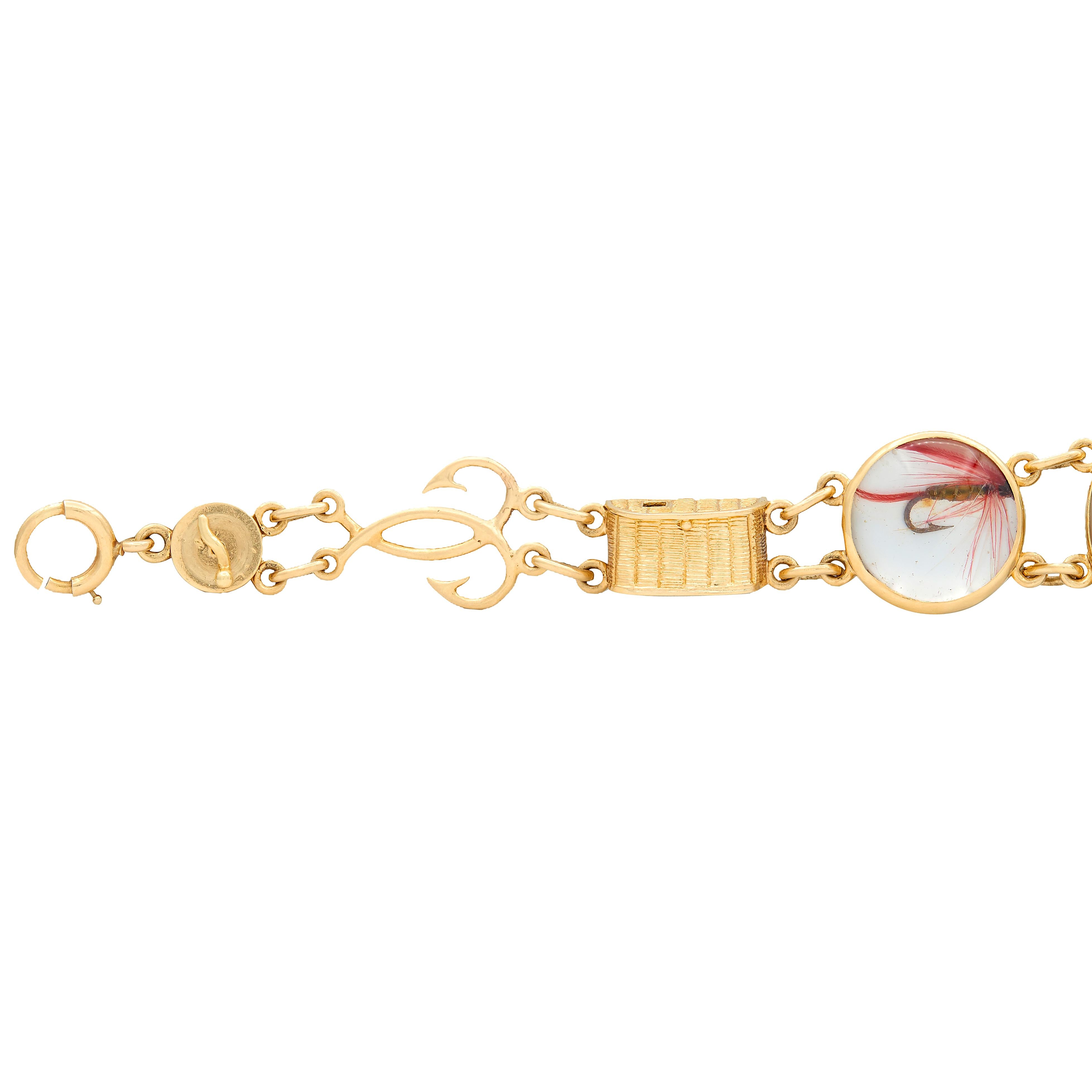 Edwardian Essex Crystal Quartz 14K Gold Antique Fishing Basket Bracelet
