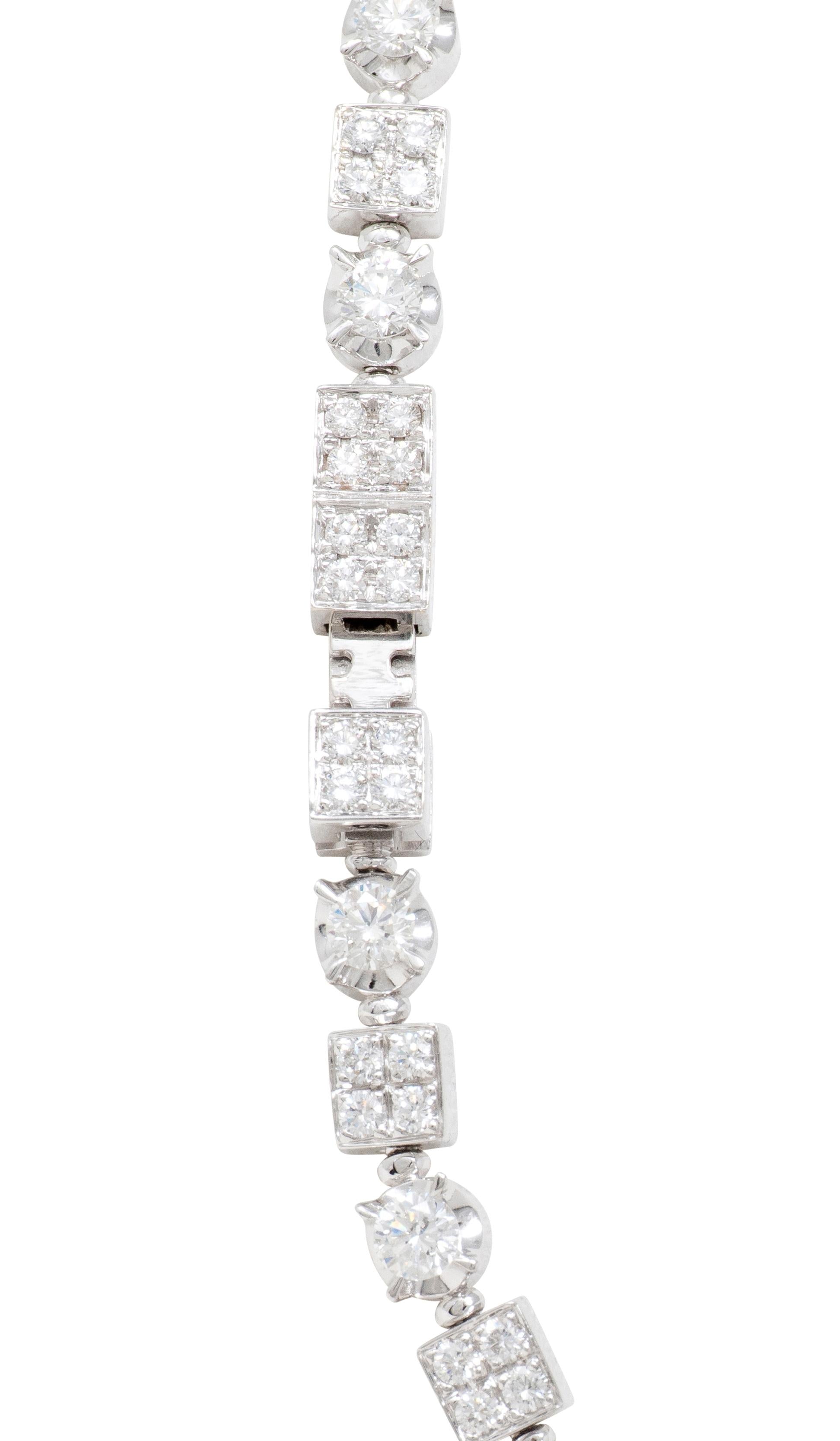 Bulgari 2014 8.40 CTW Diamond 18 Karat White Gold Lucea Tennis Necklace