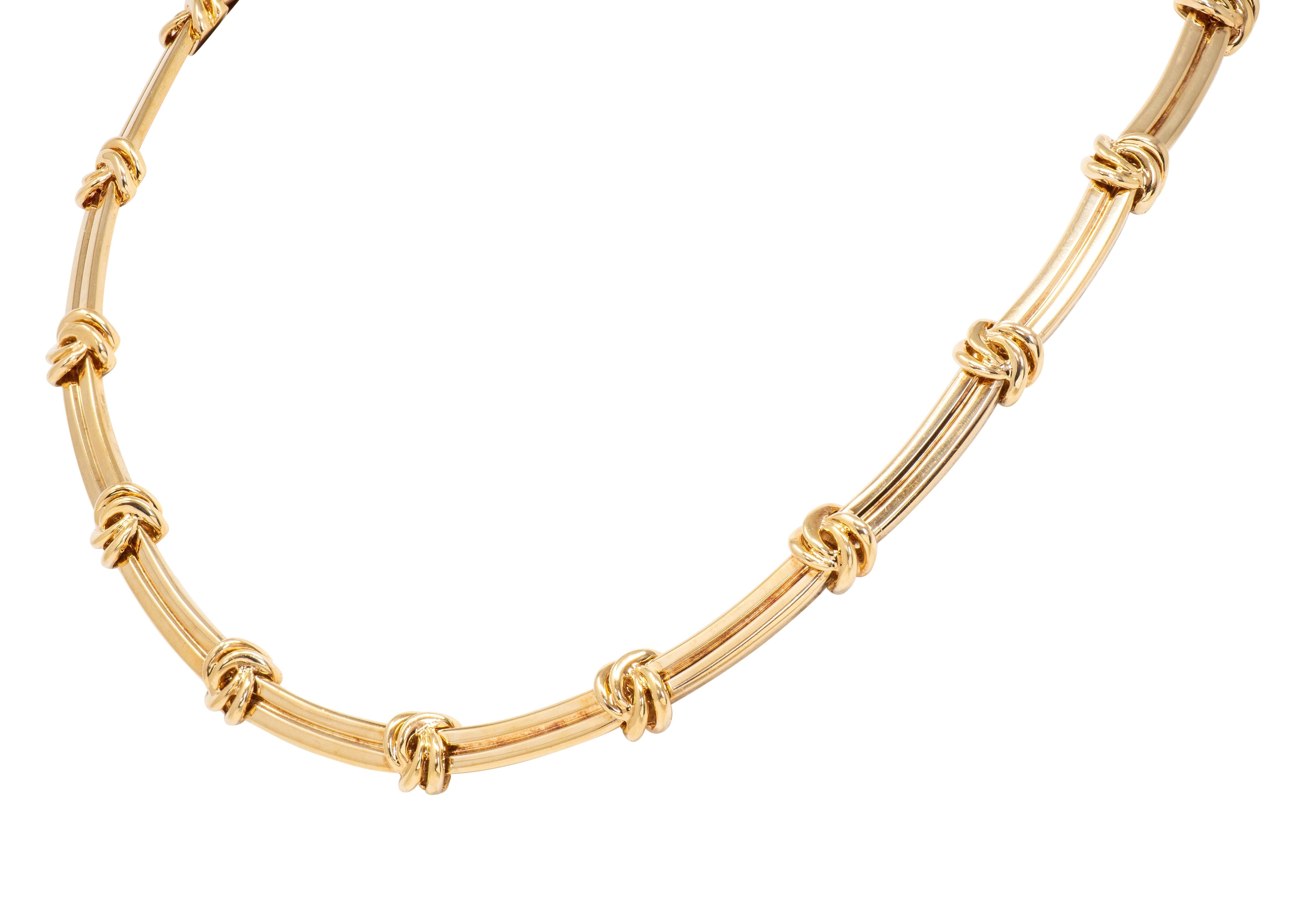 Tiffany & Co. 1960's 18 Karat Yellow Gold Vintage Knot Necklace