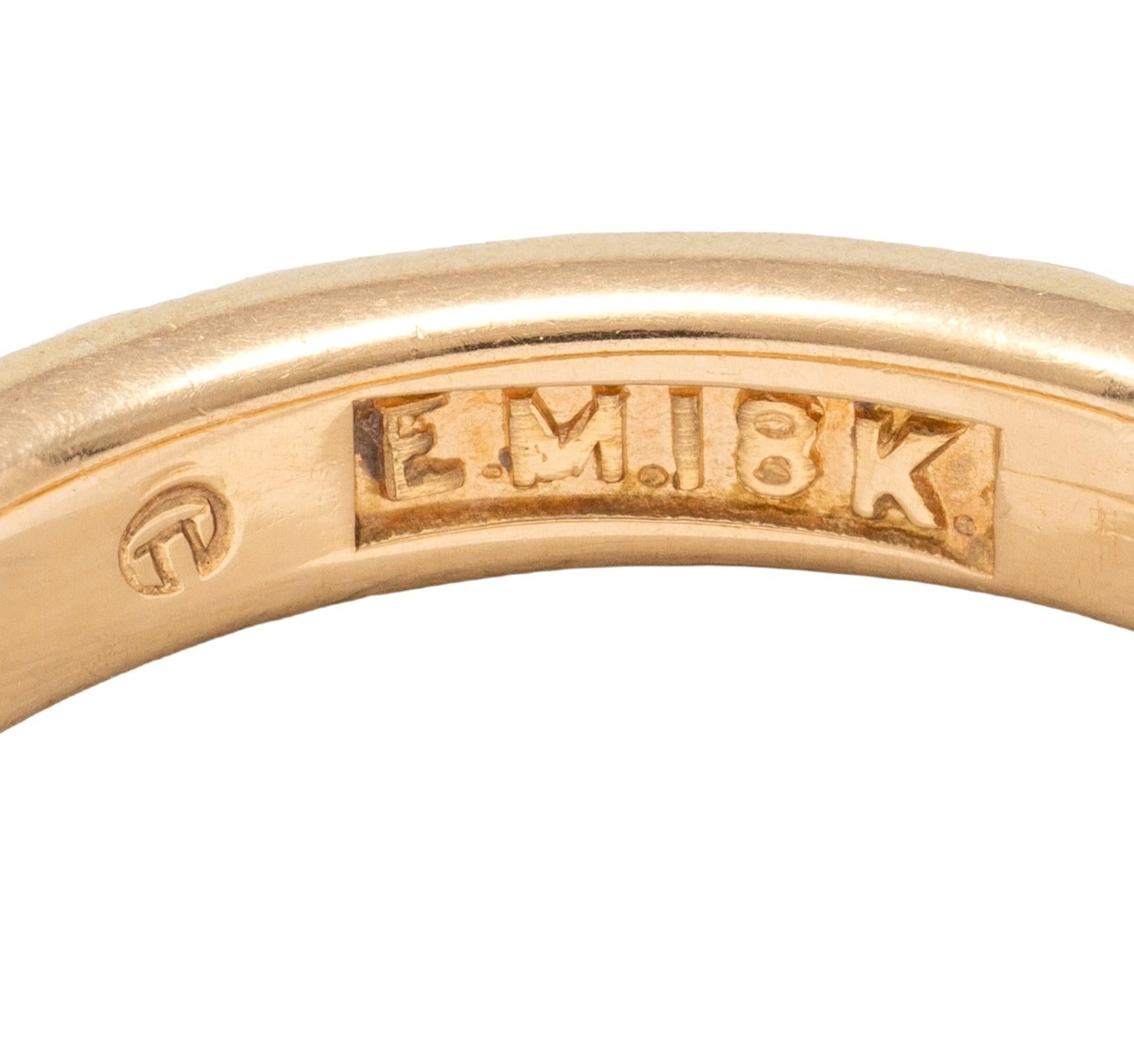 Art Deco 18 Karat Yellow Gold Vintage Orange Blossom Wedding Band Ring