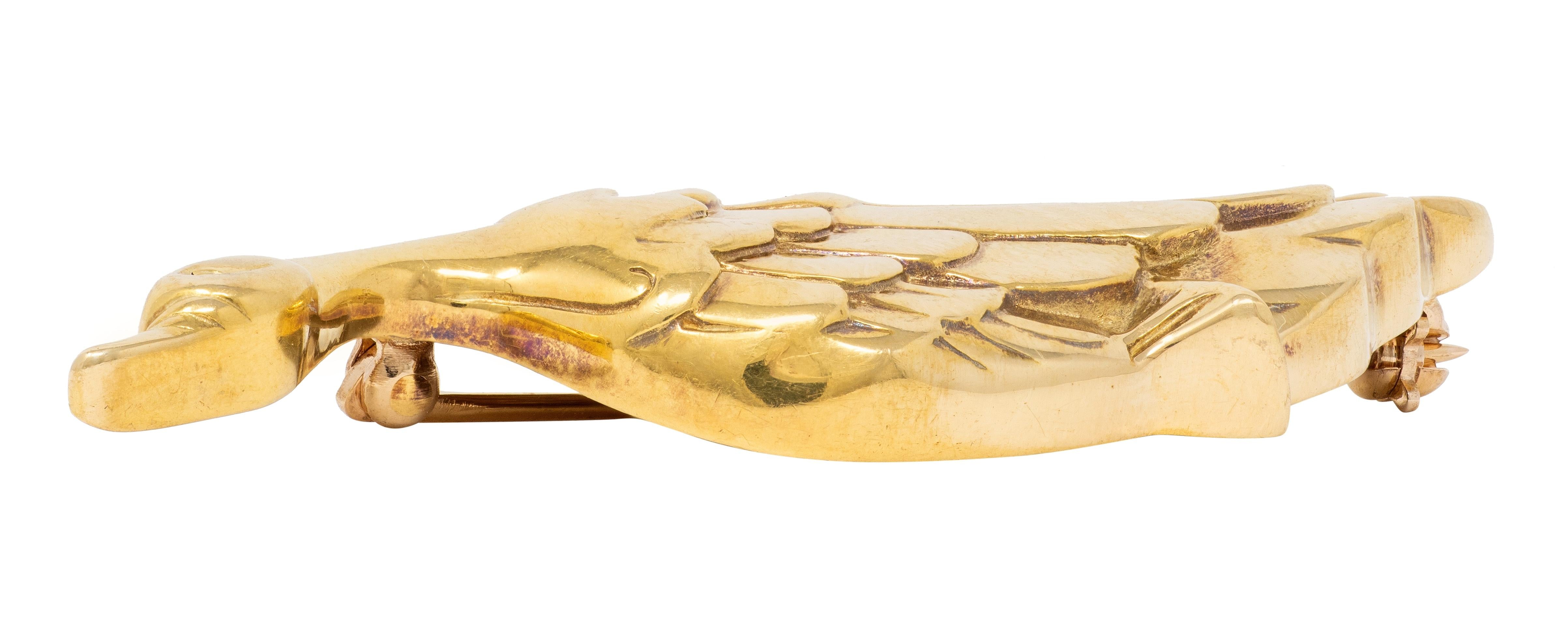 Tiffany & Co. 1983 18 Karat Yellow Gold Vintage Goose Bird Brooch
