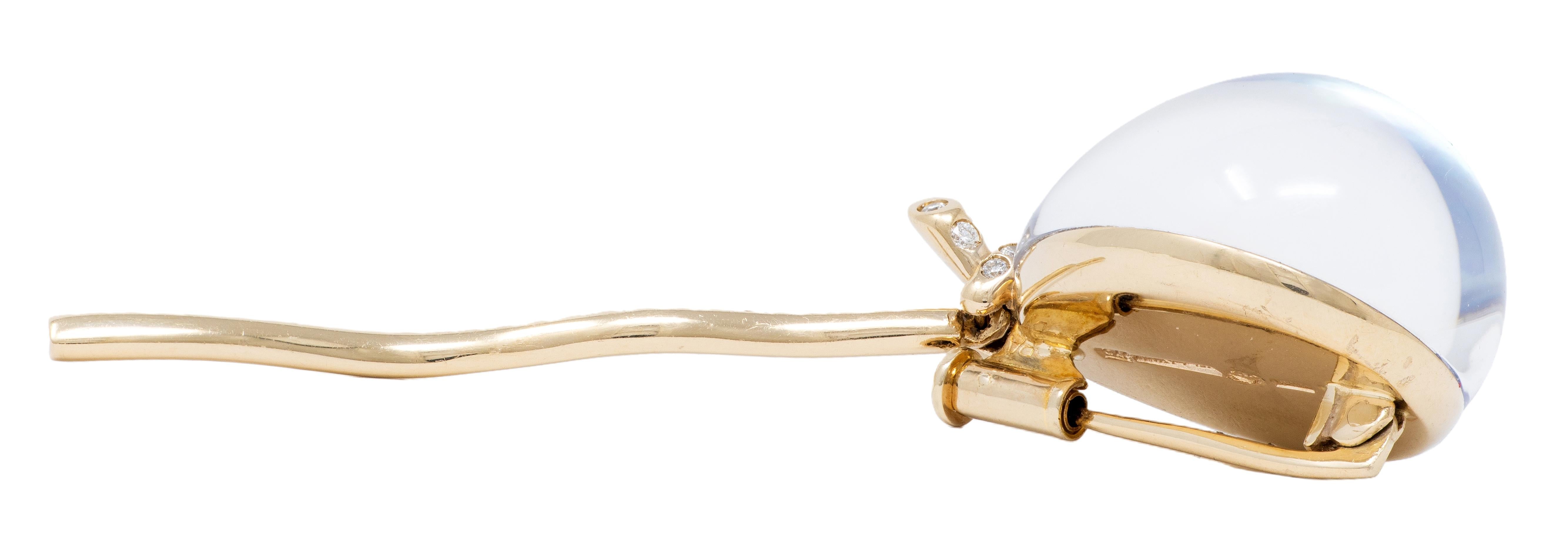 Vhernier Diamond Quartz Amethyst Mother-of-Pearl 18K Balloon Palloncino Brooch