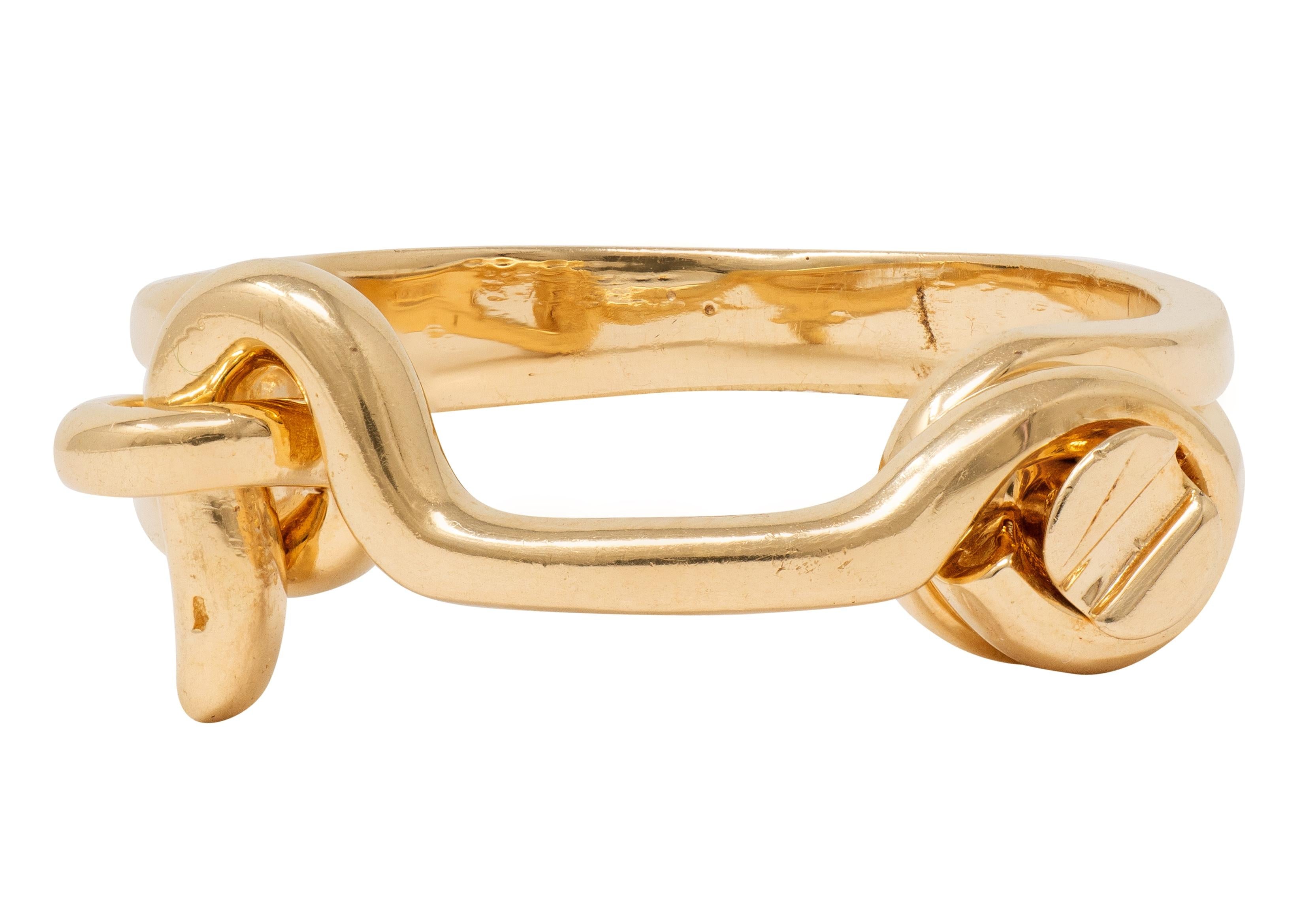 1970's 14 Karat Yellow Gold Vintage Hinge Lock Band Ring