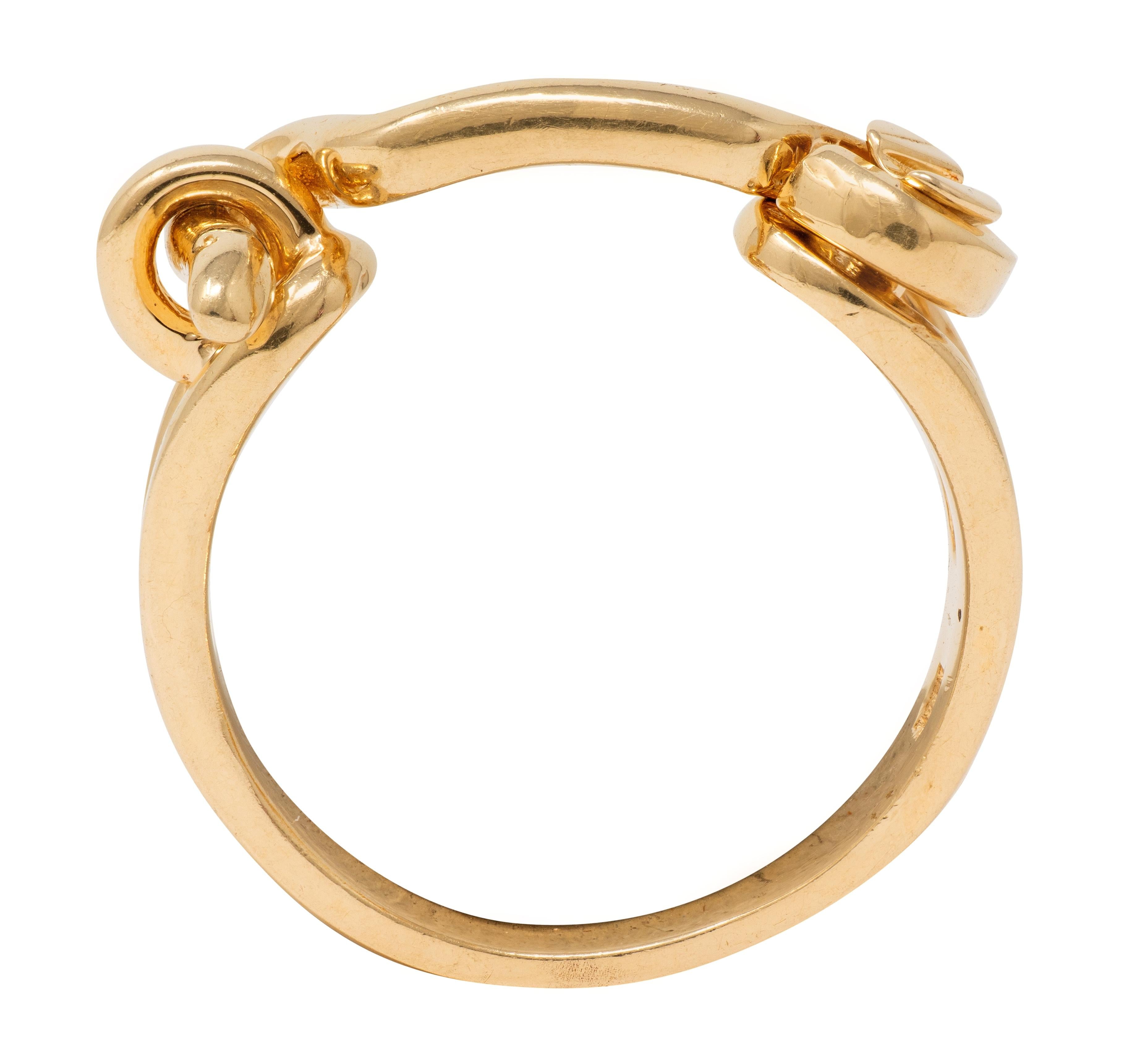 1970's 14 Karat Yellow Gold Vintage Hinge Lock Band Ring