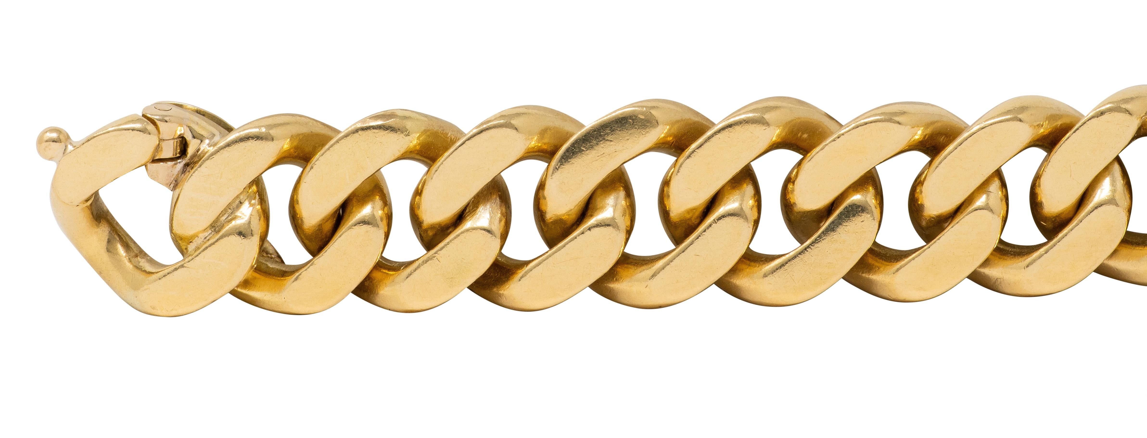Cartier 1970's Diamond 18 Karat Gold Vintage Curb Link Chain Bracelet Necklace