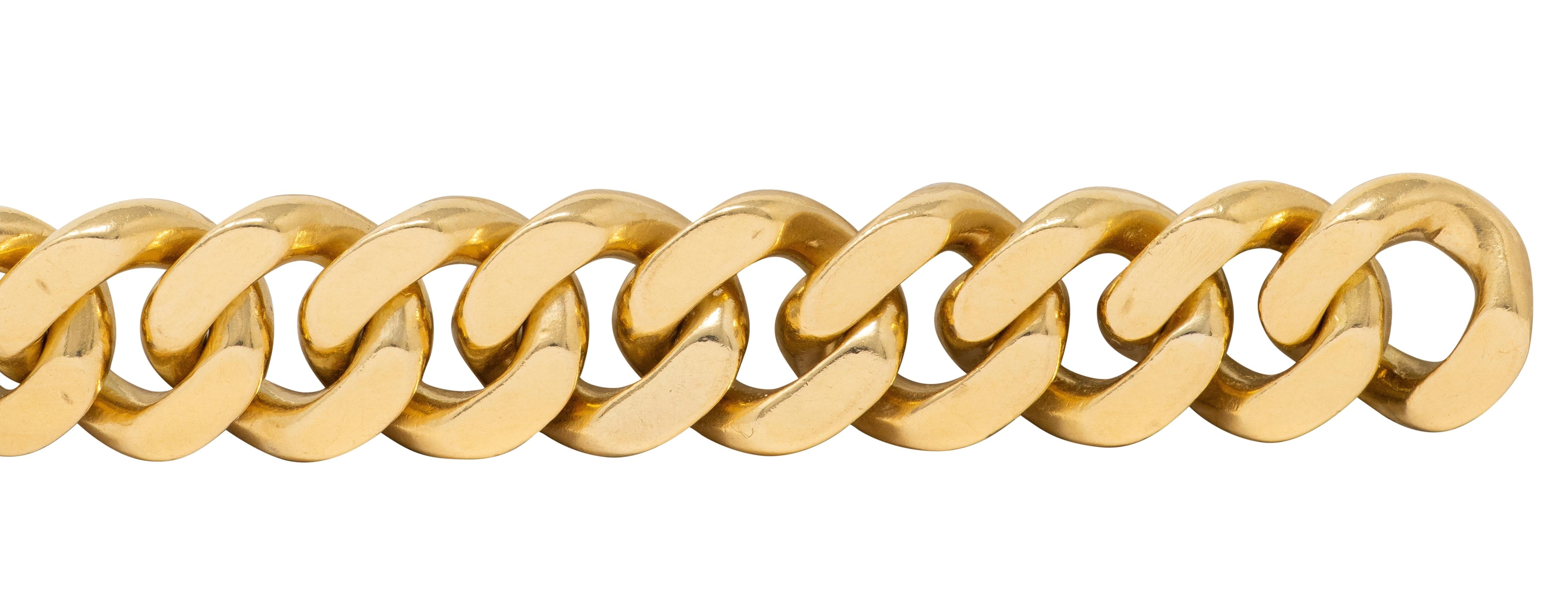 Cartier 1970's Diamond 18 Karat Gold Vintage Curb Link Chain Bracelet Necklace