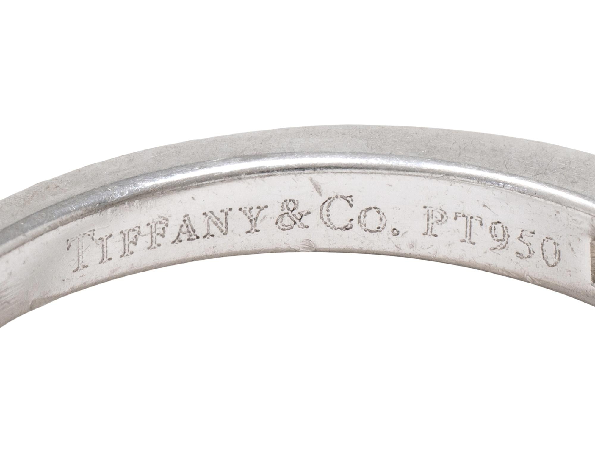 Tiffany & Co. 2000's Round Brilliant Cut Diamond Platinum Ribbon Engagement Ring