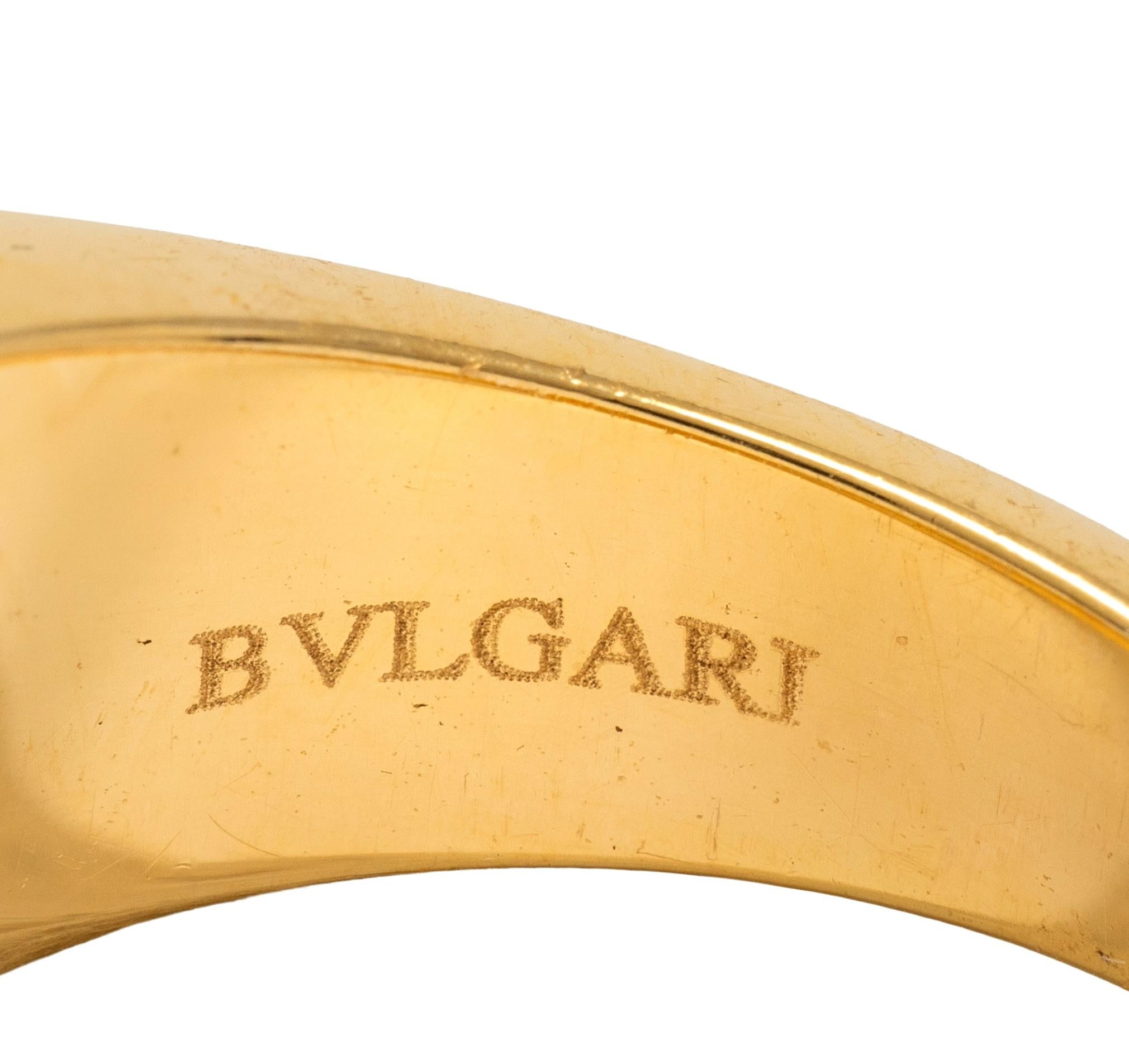 Bvlgari Ceramic 18 Karat Yellow Gold Vintage Chandra Ring