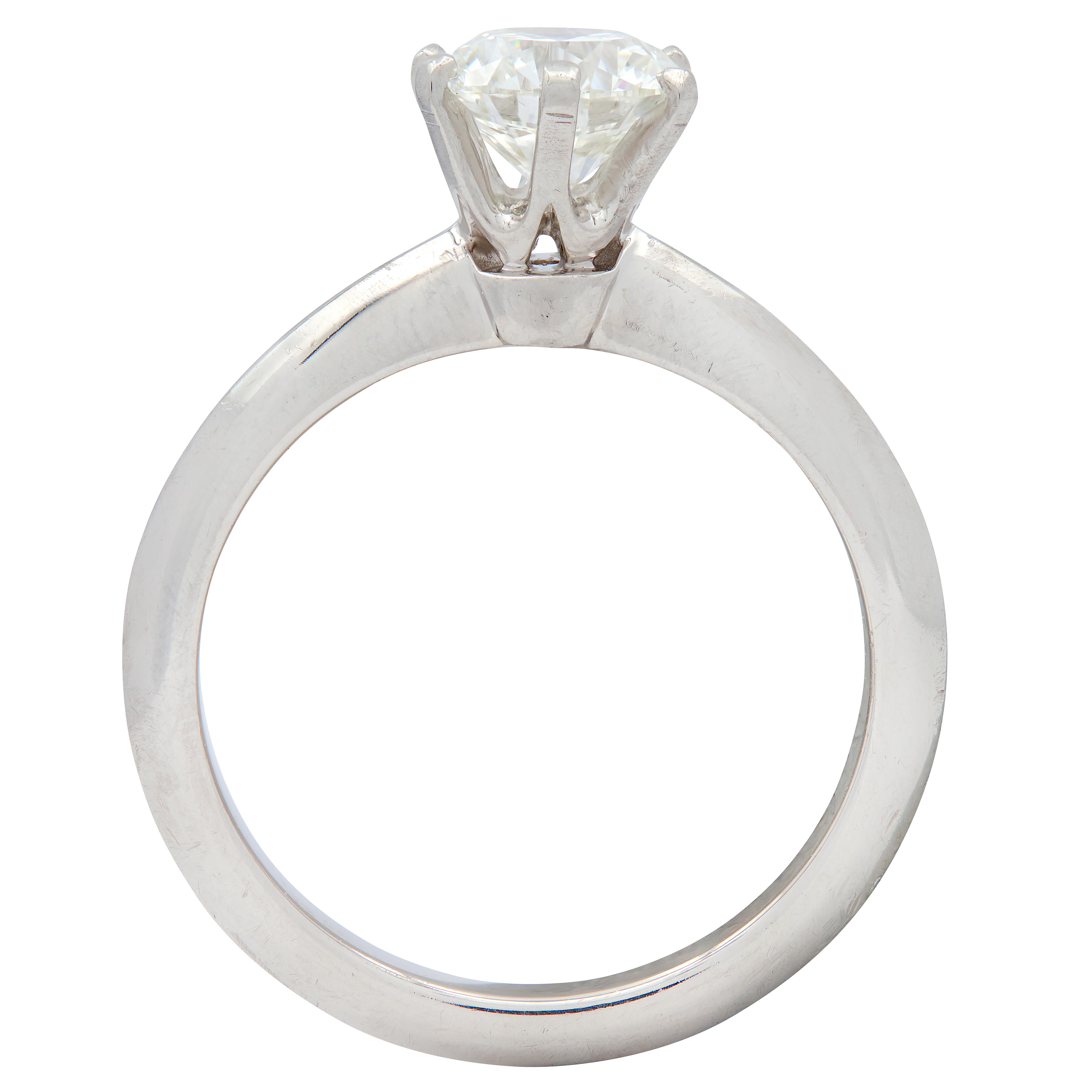Tiffany & Co. Round Brilliant Cut Diamond Platinum Solitaire Engagement Ring GIA