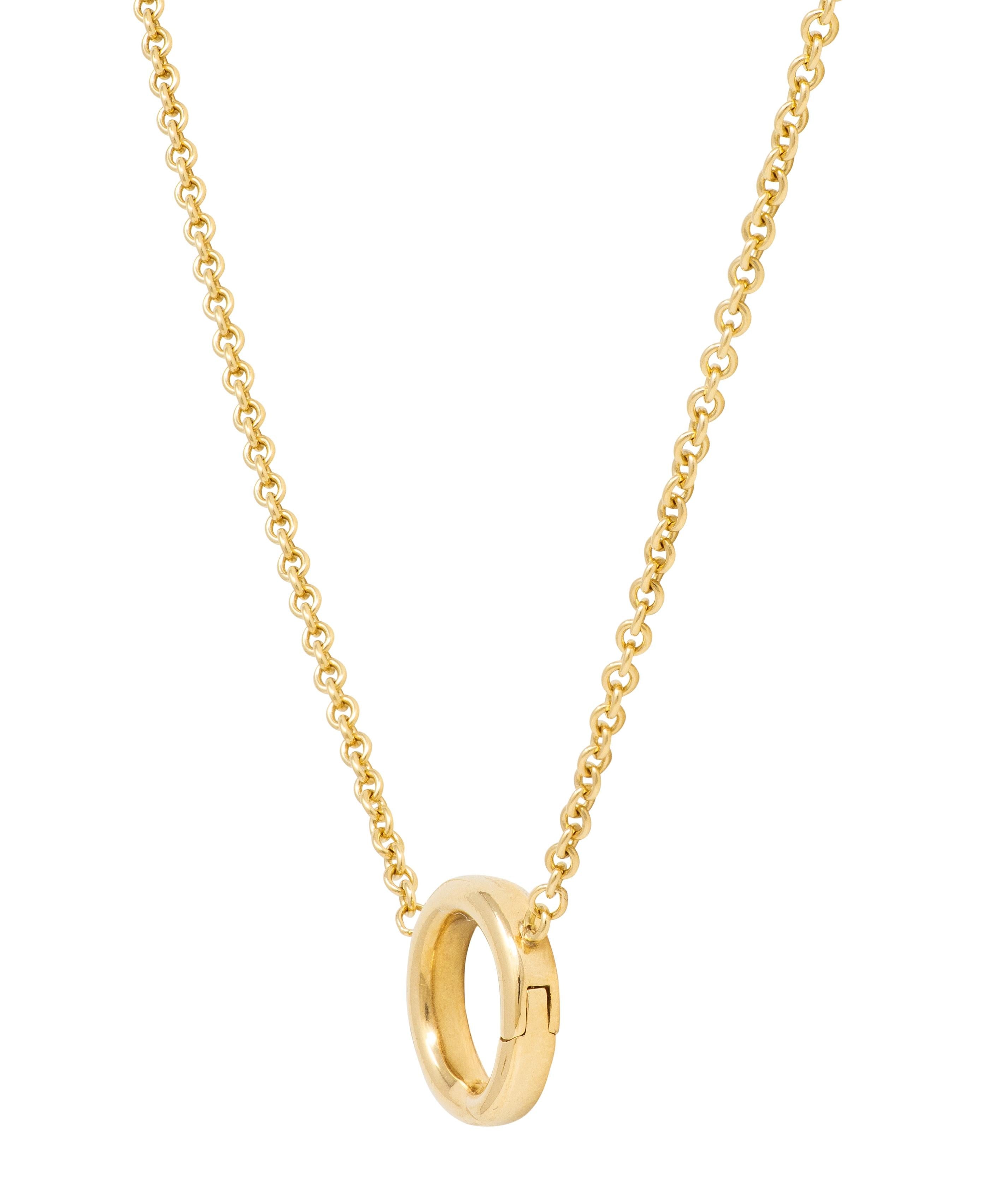 Tiffany & Co. 2000's 18 Karat Yellow Gold Hinged Station Necklace