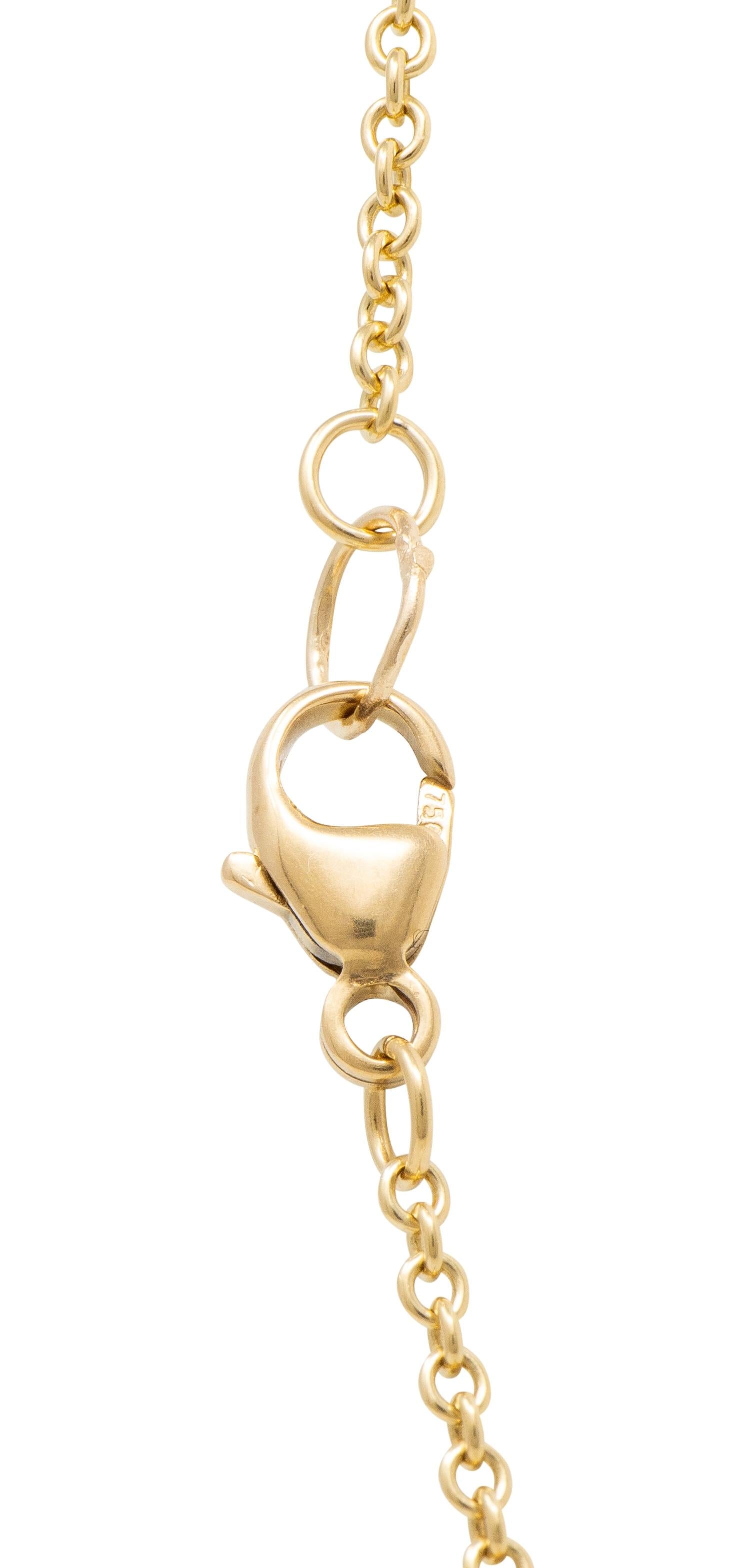 Tiffany & Co. 2000's 18 Karat Yellow Gold Hinged Station Necklace