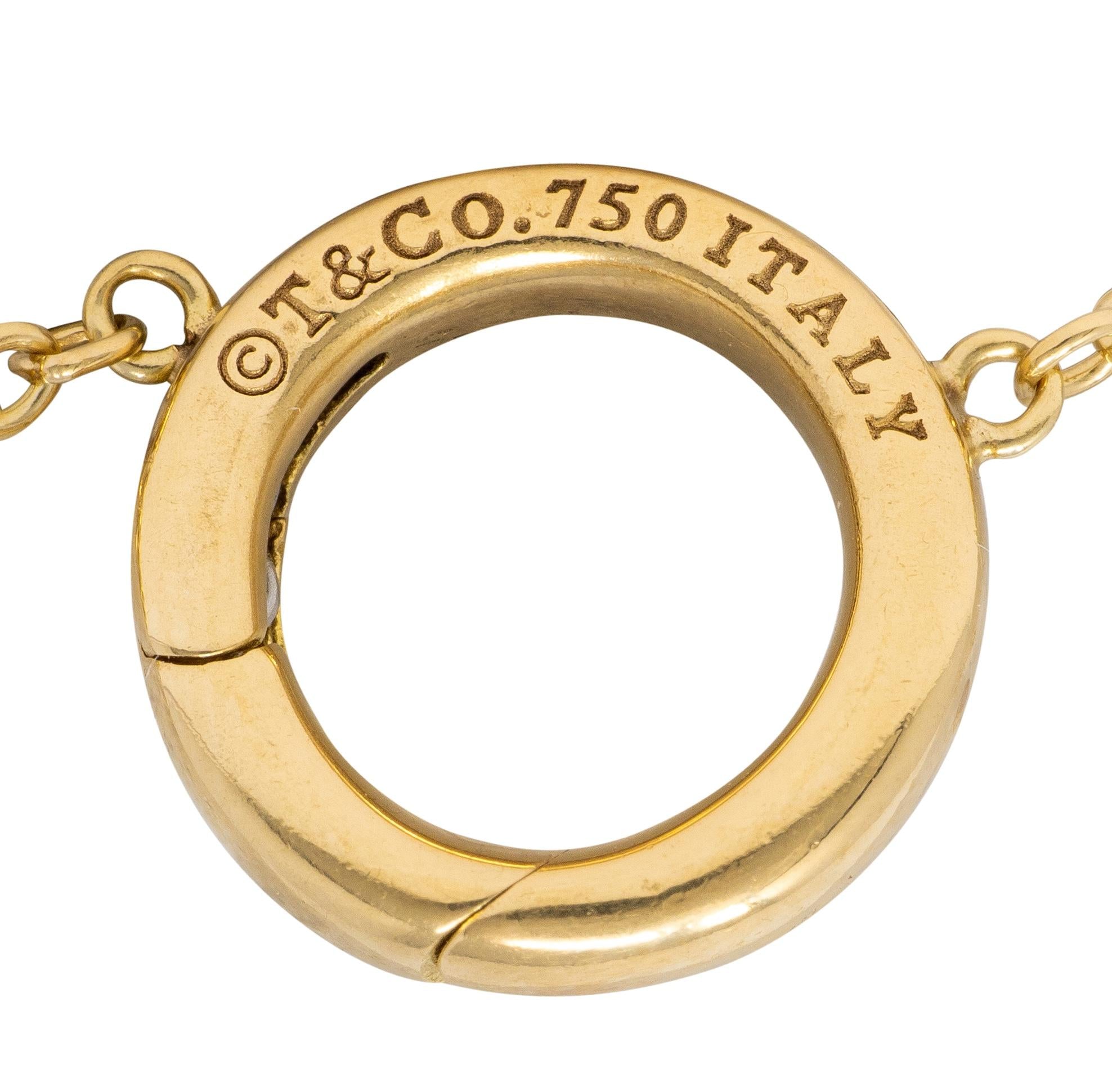 Tiffany & Co. 2000's 18 Karat Yellow Gold Hinged Station Necklace