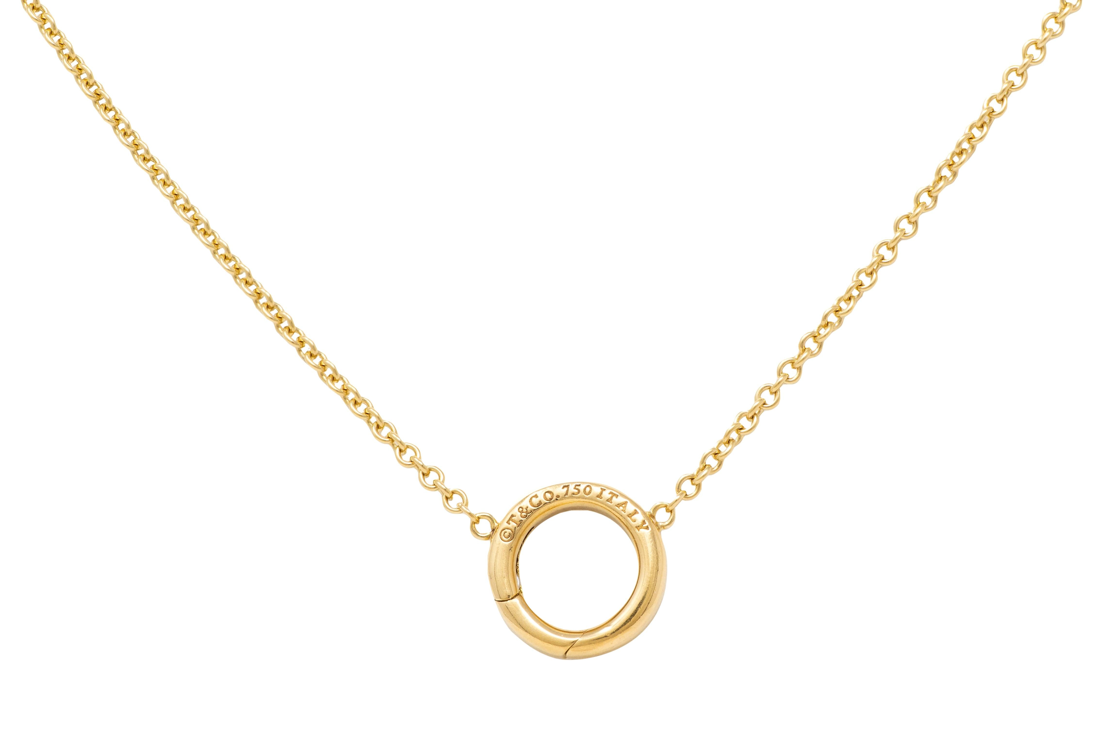 Tiffany & Co. 2000's 18 Karat Yellow Gold Hinged Station Necklace