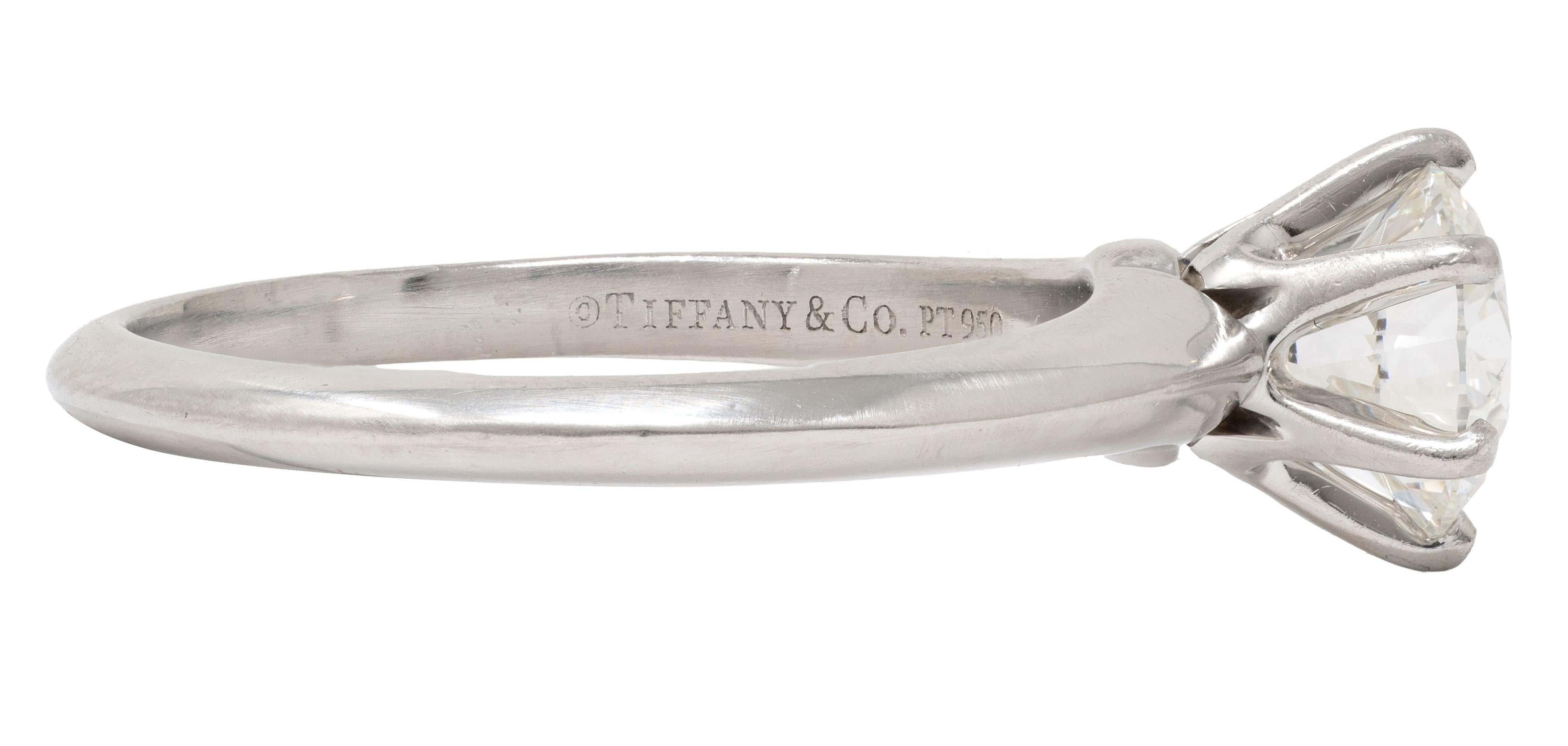 Tiffany & Co. 1.11 Carat Round Diamond Platinum Solitaire Engagement Ring GIA