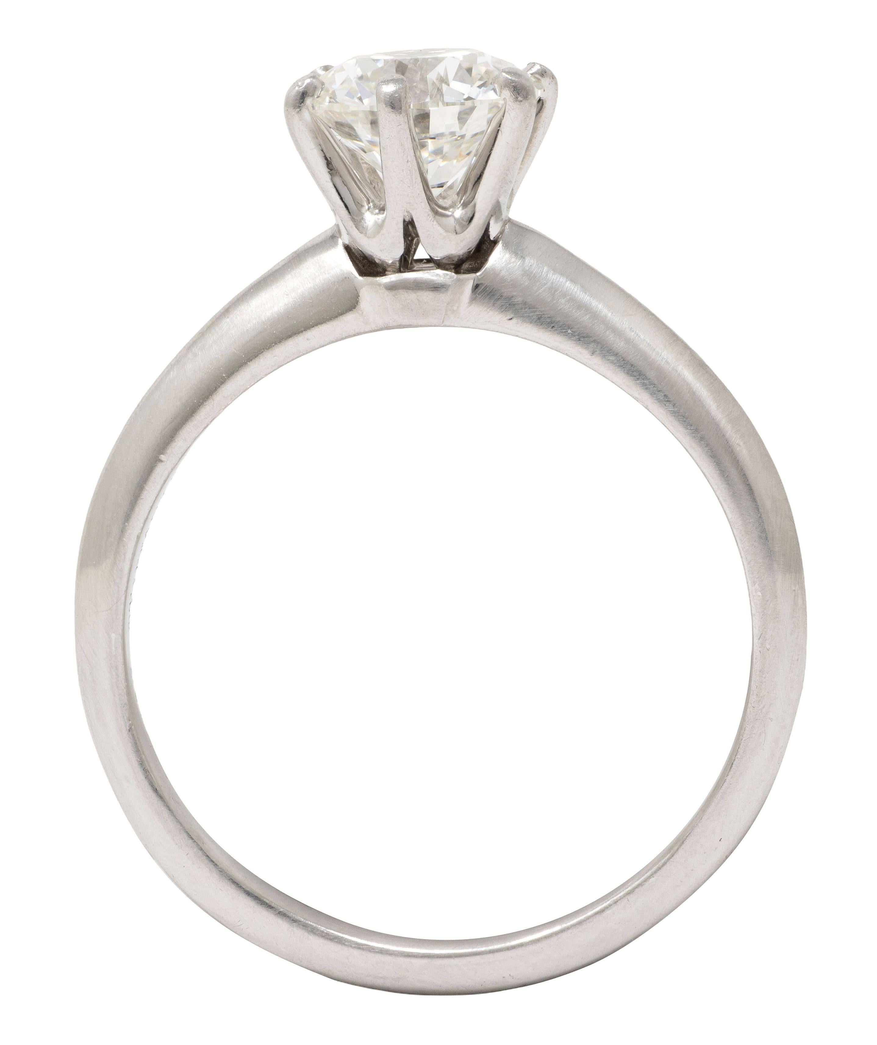 Tiffany & Co. 1.11 Carat Round Diamond Platinum Solitaire Engagement Ring GIA