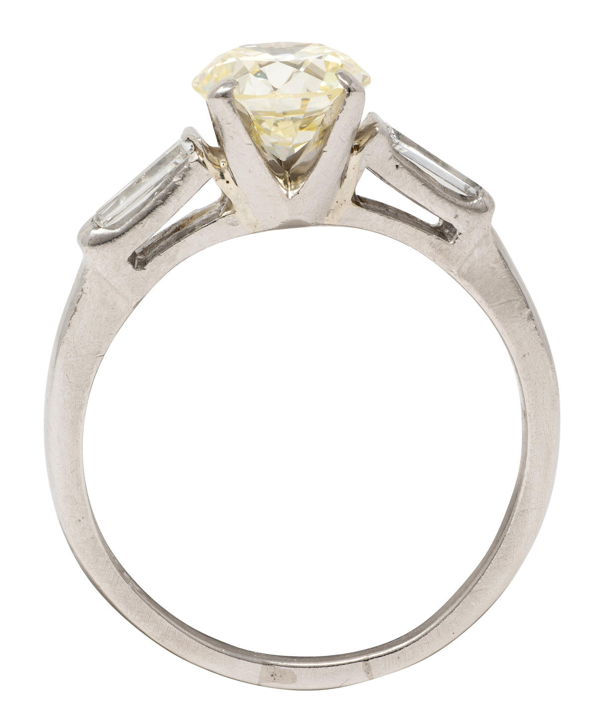 Mid-Century 1.50 CTW Transitional Cut Diamond Platinum Vintage Engagement Ring