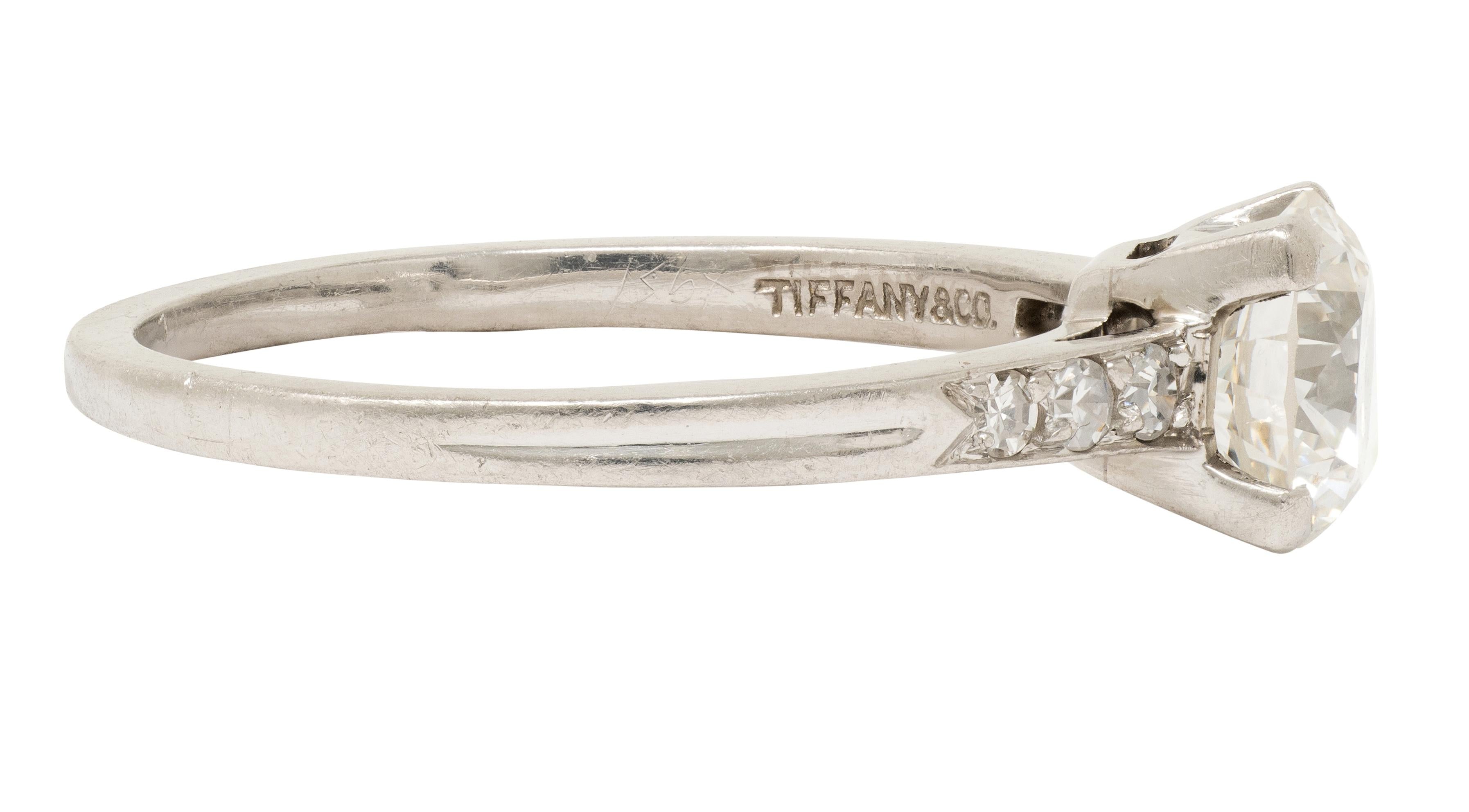 Tiffany & Co. Mid-Century 1.00 CTW Diamond Platinum Vintage Engagement Ring