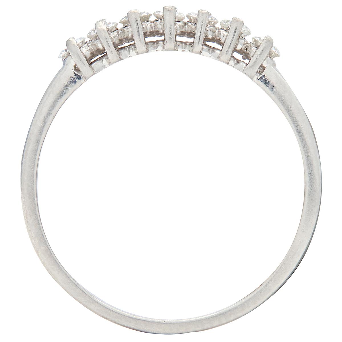 Mid-Century 0.35 CTW Diamond Platinum Vintage Wedding Band Ring
