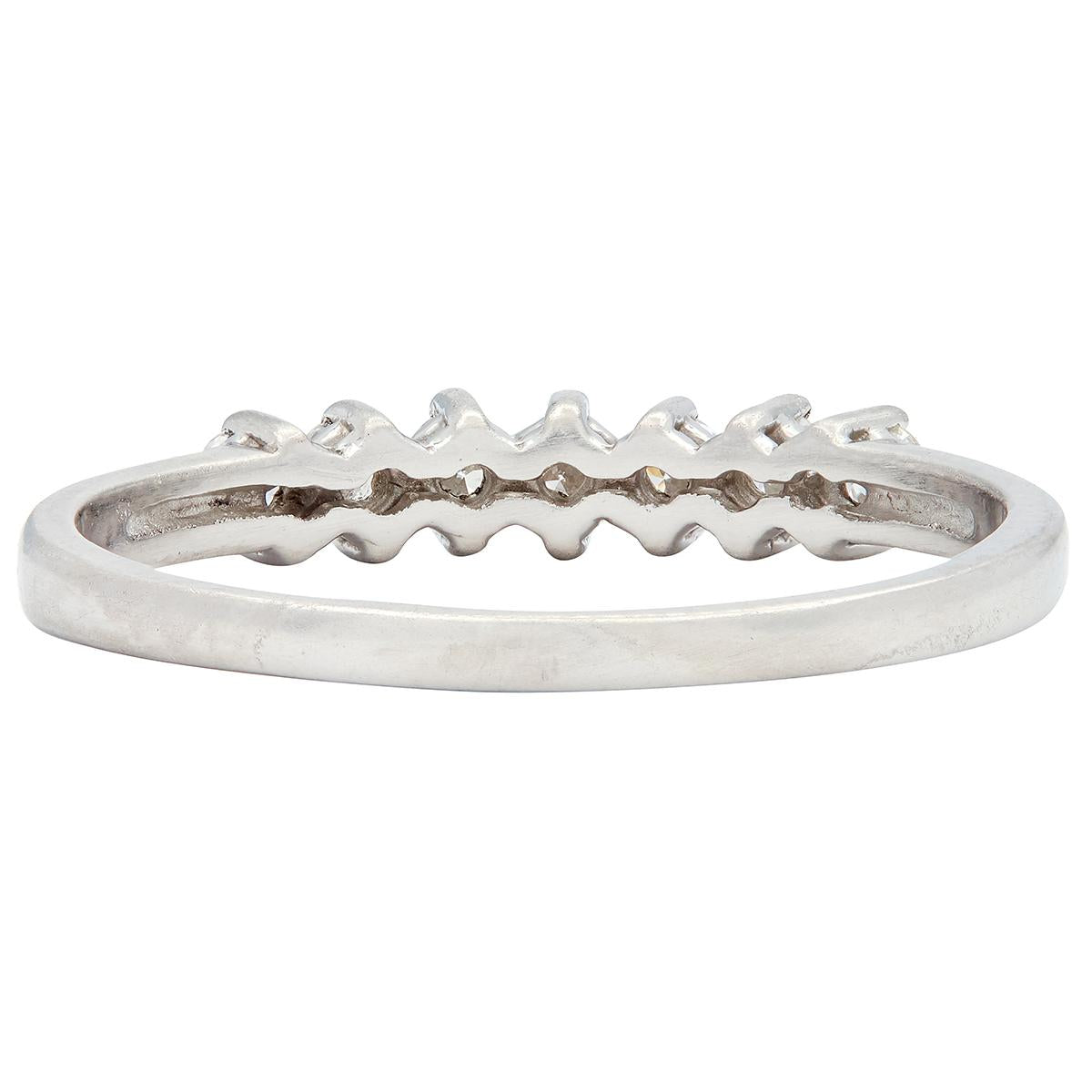 Mid-Century 0.35 CTW Diamond Platinum Vintage Wedding Band Ring