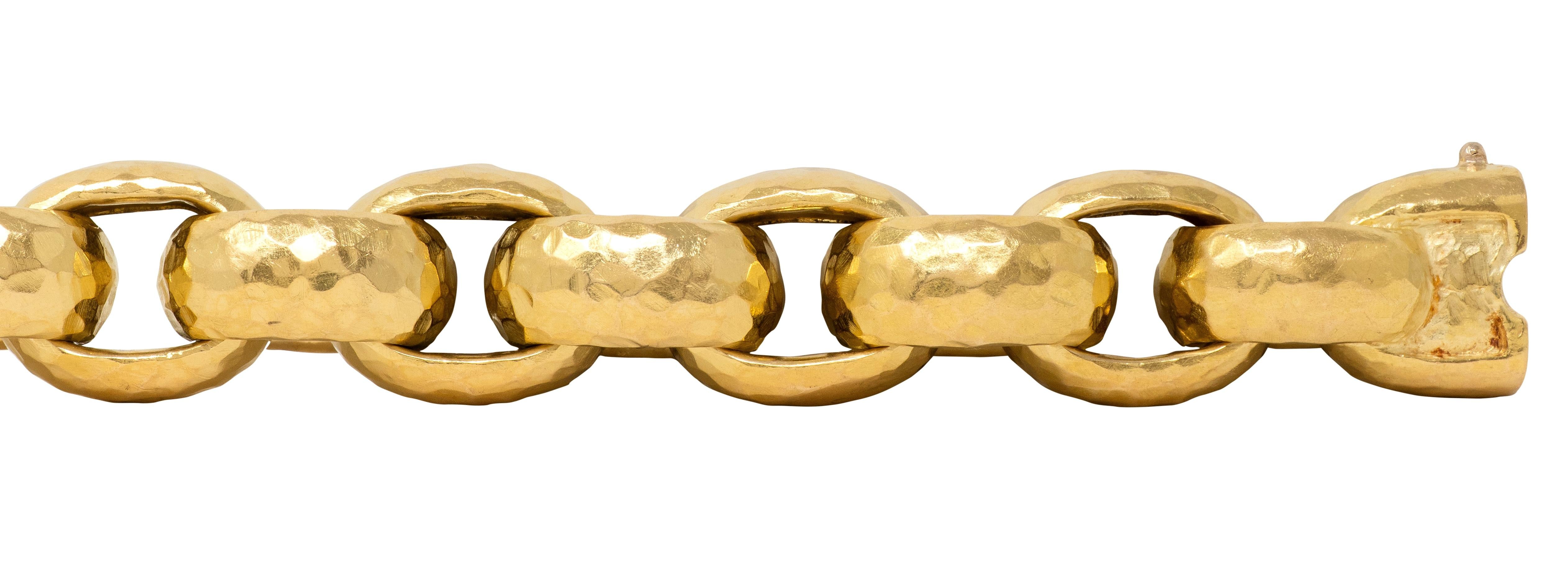Tiffany & Co. Paloma Picasso 1989 18K Gold Vintage Hammered Rollo Link Bracelet