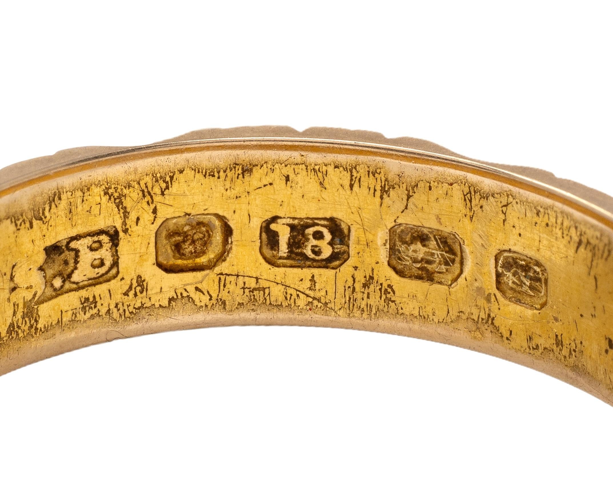 Victorian 18 Karat Rose Gold Antique Orange Blossom Scroll Wedding Band Ring