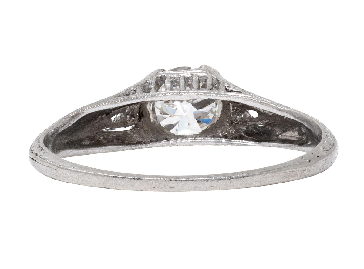Art Deco 0.47 CT Diamond Platinum Vintage Orange Blossom Engagement Ring