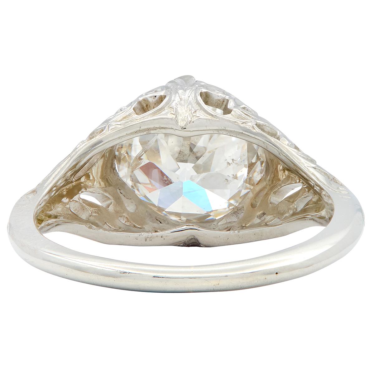 Edwardian Old European Diamond 18K Gold Antique Solitaire Engagement Ring