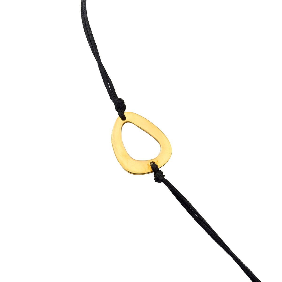 Zolatas 2000's 18 Karat Yellow Gold Contemporary Cord Station Lariat Necklace