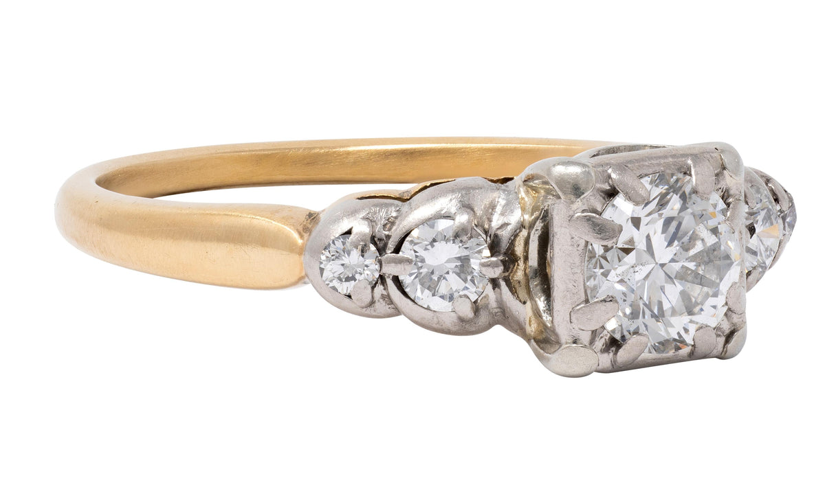 Jabel Retro Transitional Cut Diamond 14K Gold Vintage Stepped Engagement Ring