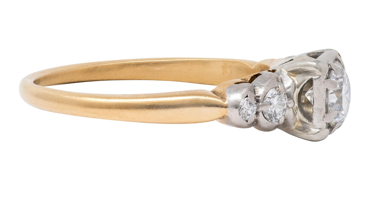 Jabel Retro Transitional Cut Diamond 14K Gold Vintage Stepped Engagement Ring