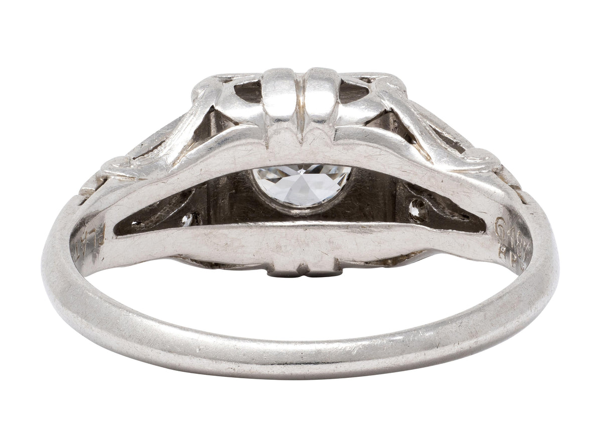 Bailey Banks & Biddle Art Deco 0.50 CTW Diamond Platinum Vintage Engagement Ring