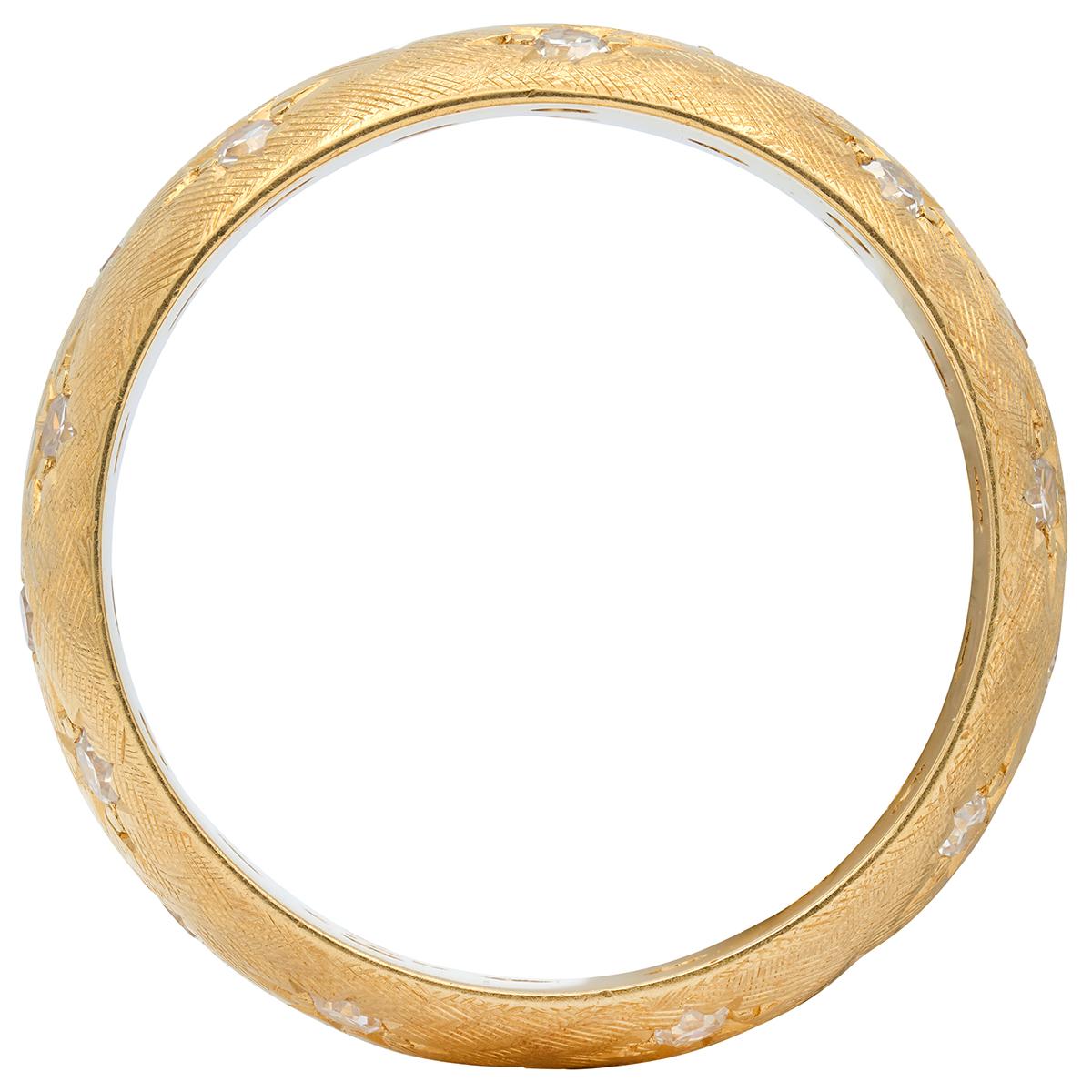 Mid-Century Diamond 18 Karat Yellow Gold Star Vintage Eternity Band Ring