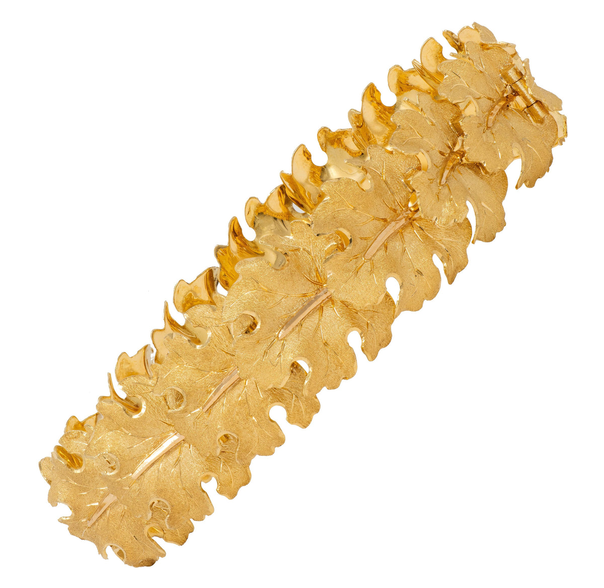 Buccellati 1970's 18 Karat Yellow Gold Vintage Maple Leaf Link Bracelet