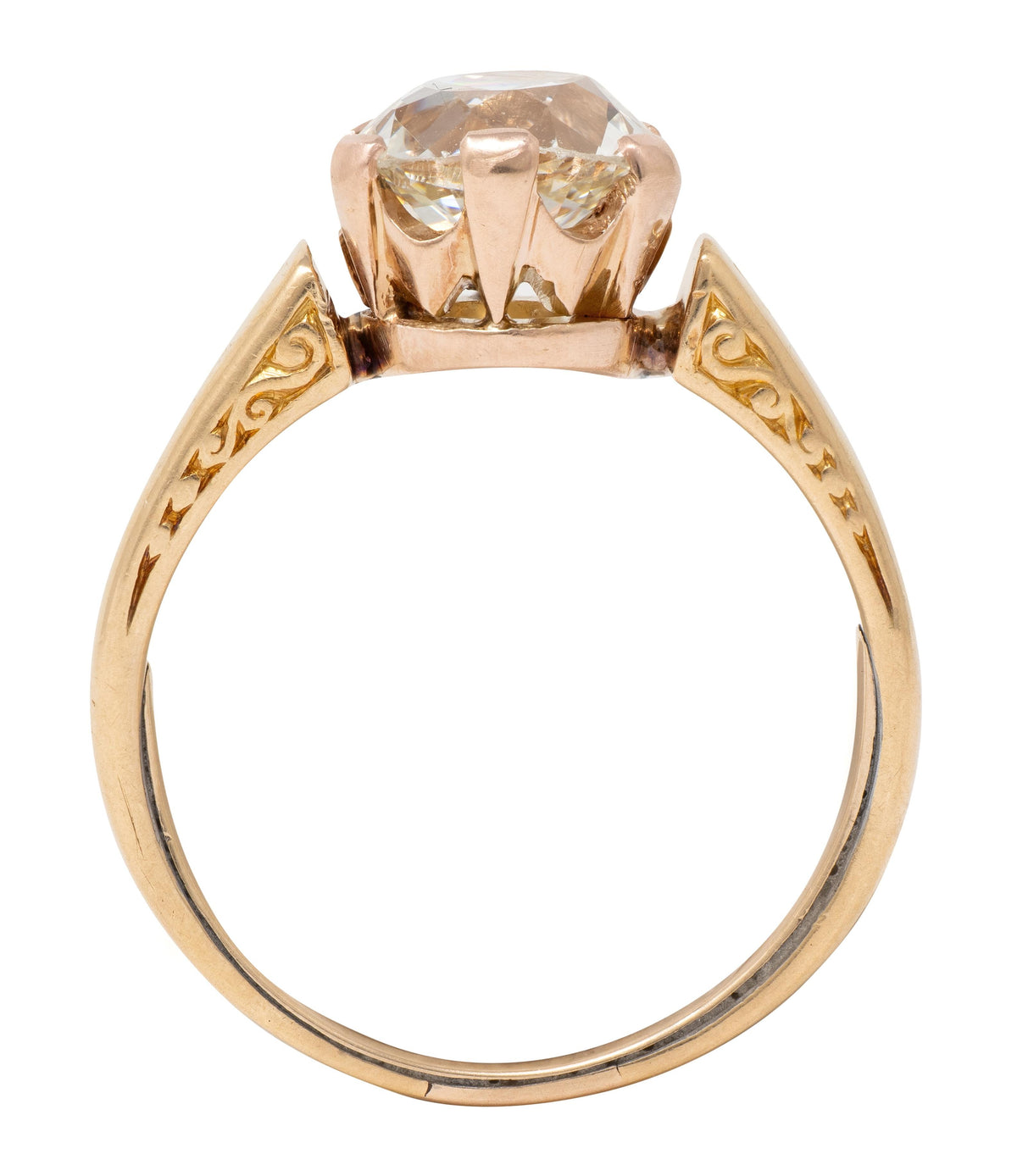 Victorian 0.80 CTW Old Mine Diamond 18K Gold Antique Solitaire Engagement Ring