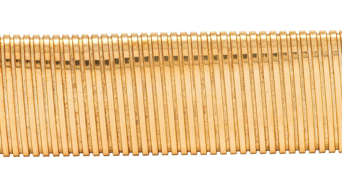 1960's 14 Karat Yellow Gold Vintage Wide Tubogas Bracelet